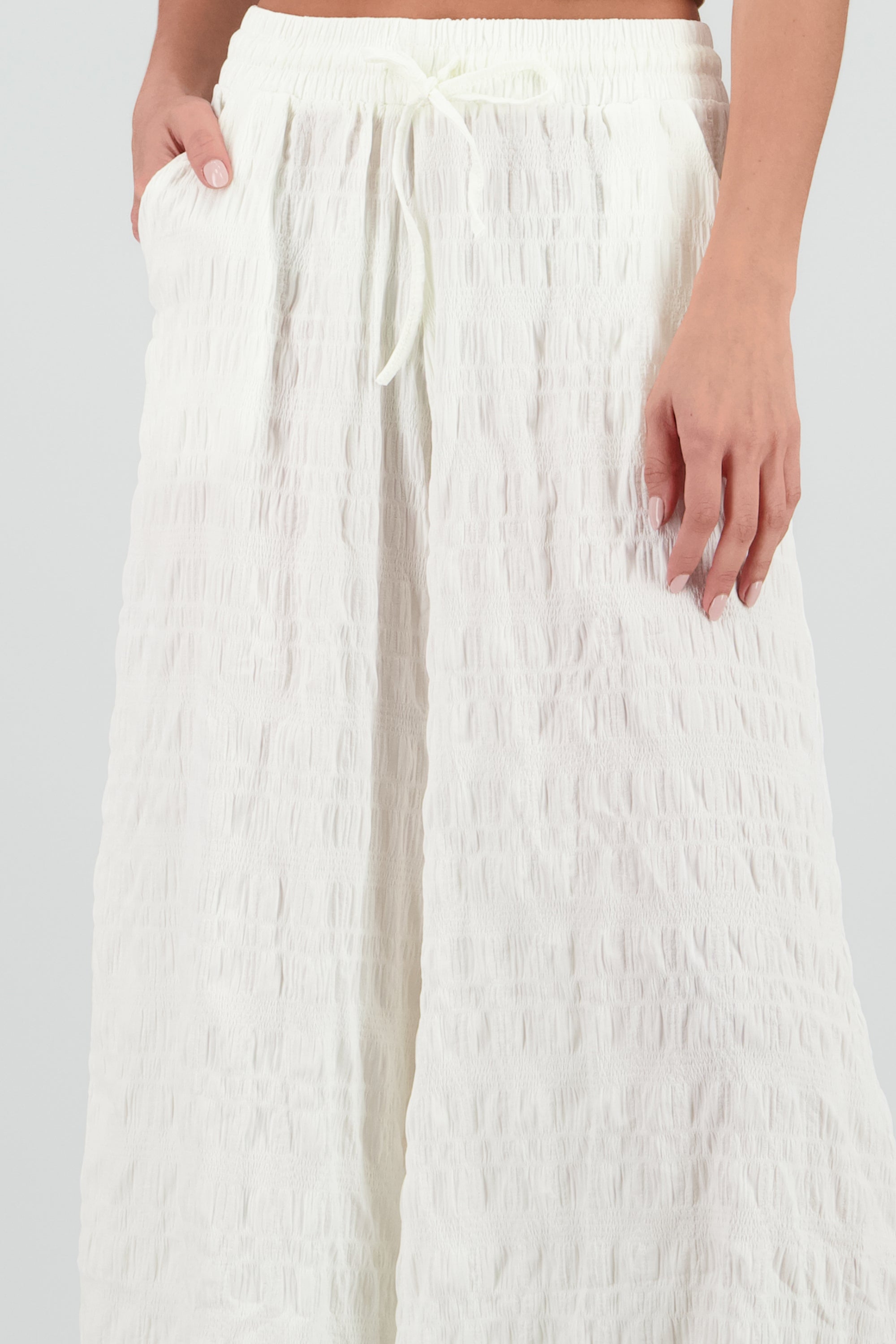 Pantalon textura BLANCO