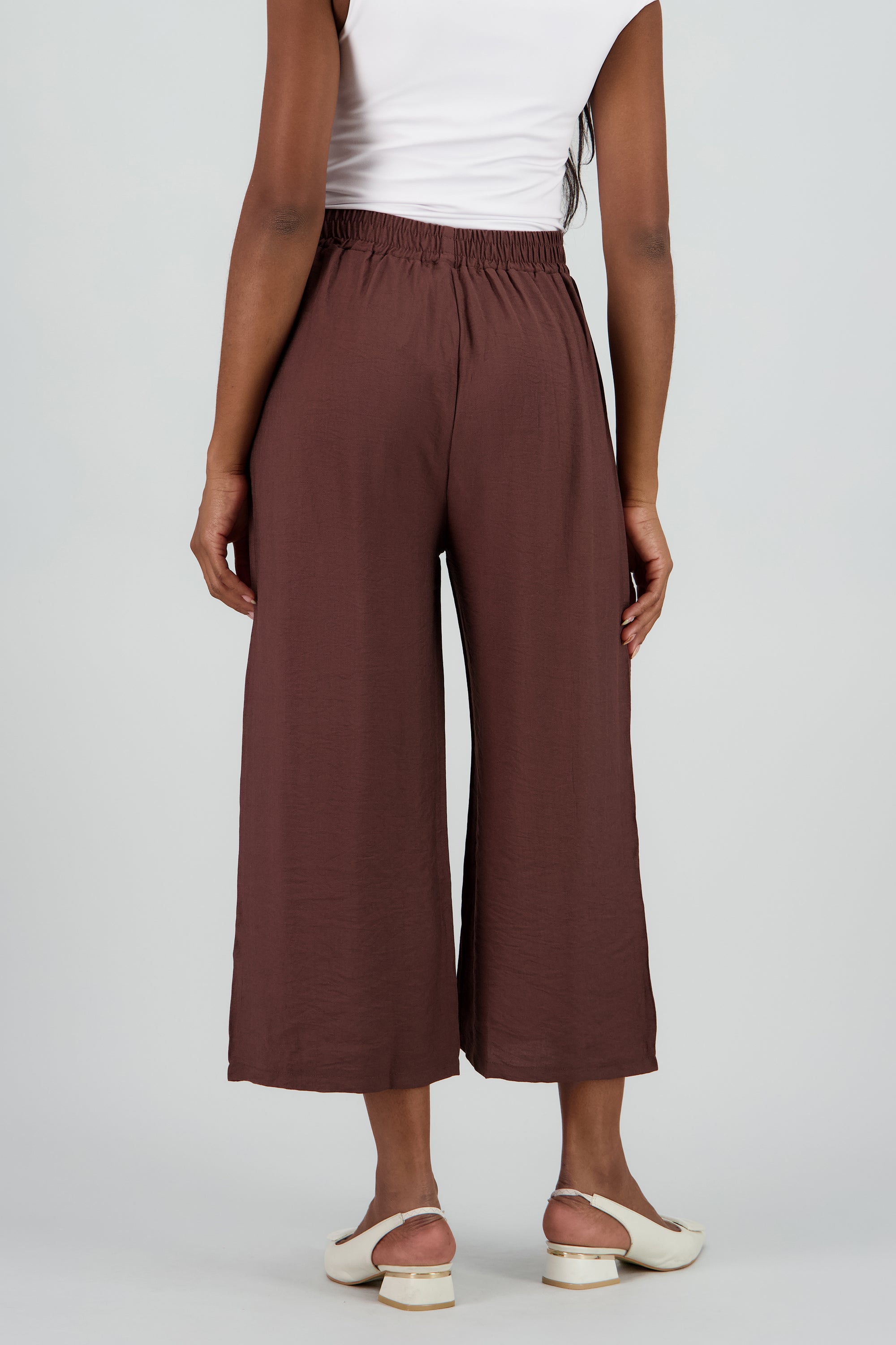 Pantalon liso satinado CHOCOLATE