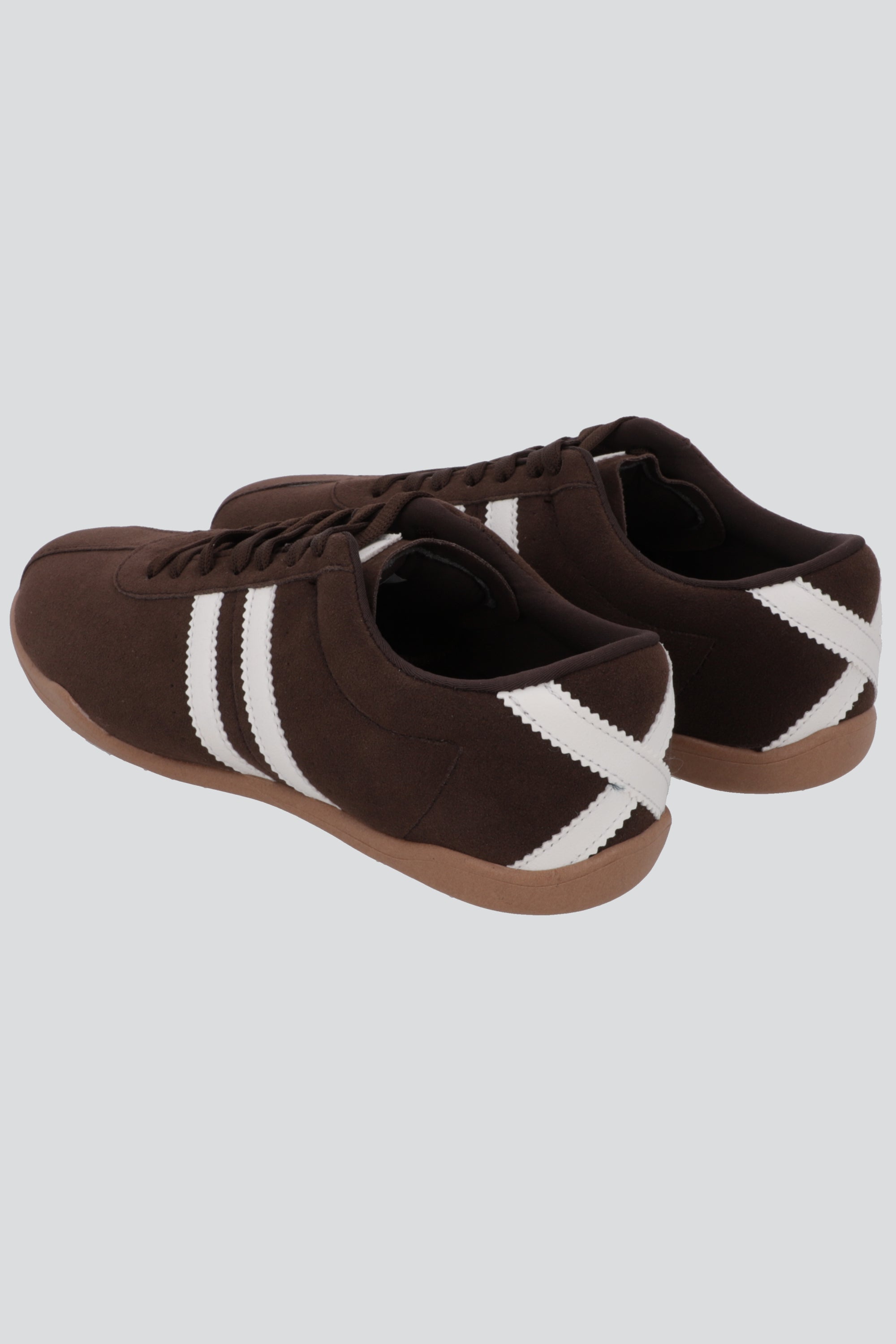 Tenis casual dos lineas gamuza CAFE
