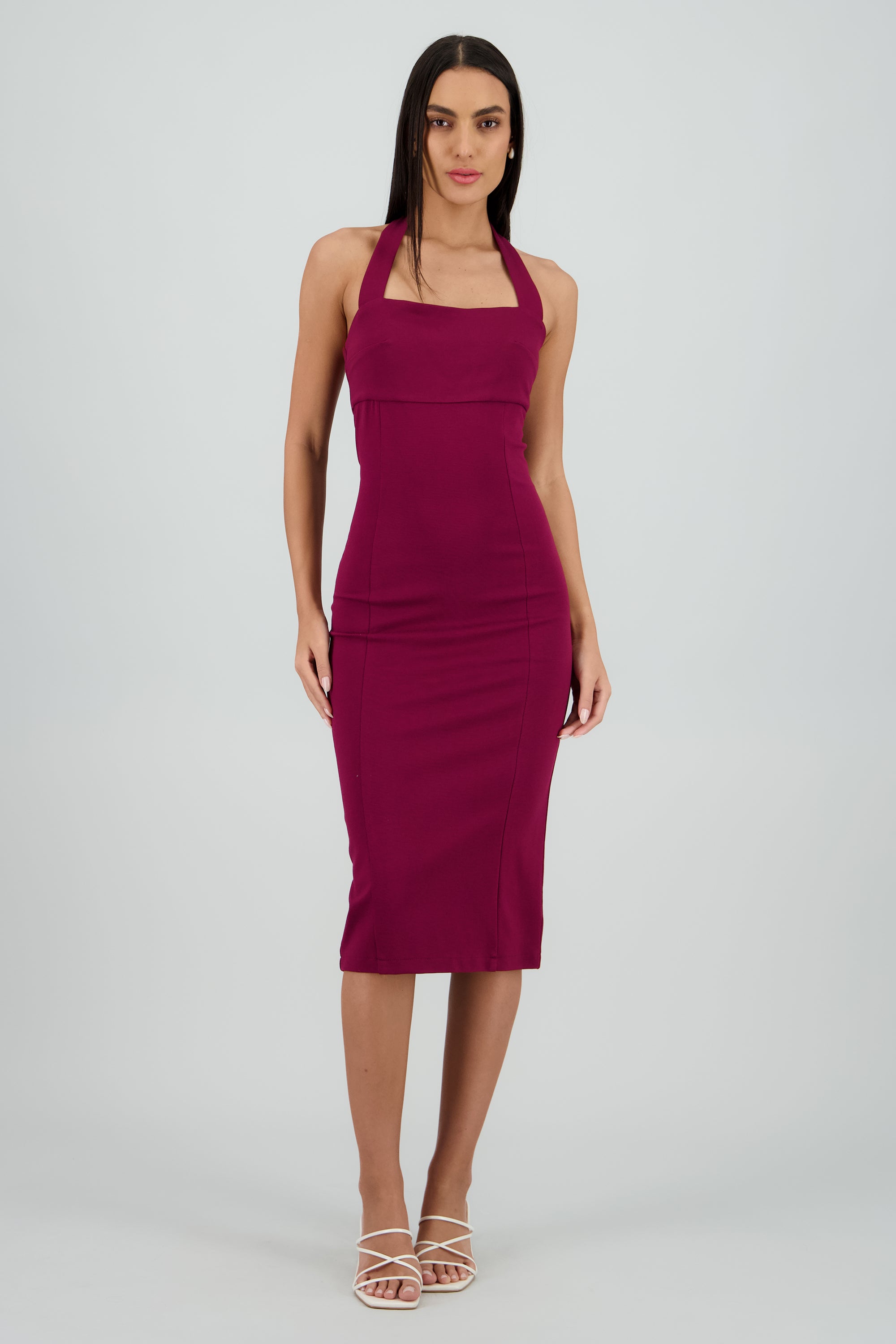 Vestido halter bodycon midi VINO