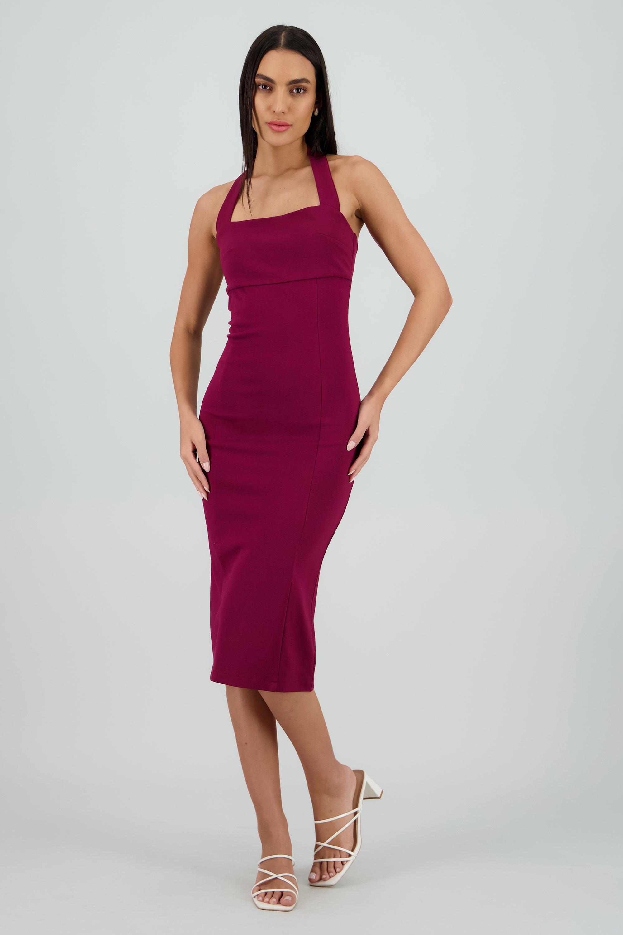 Vestido halter bodycon midi VINO
