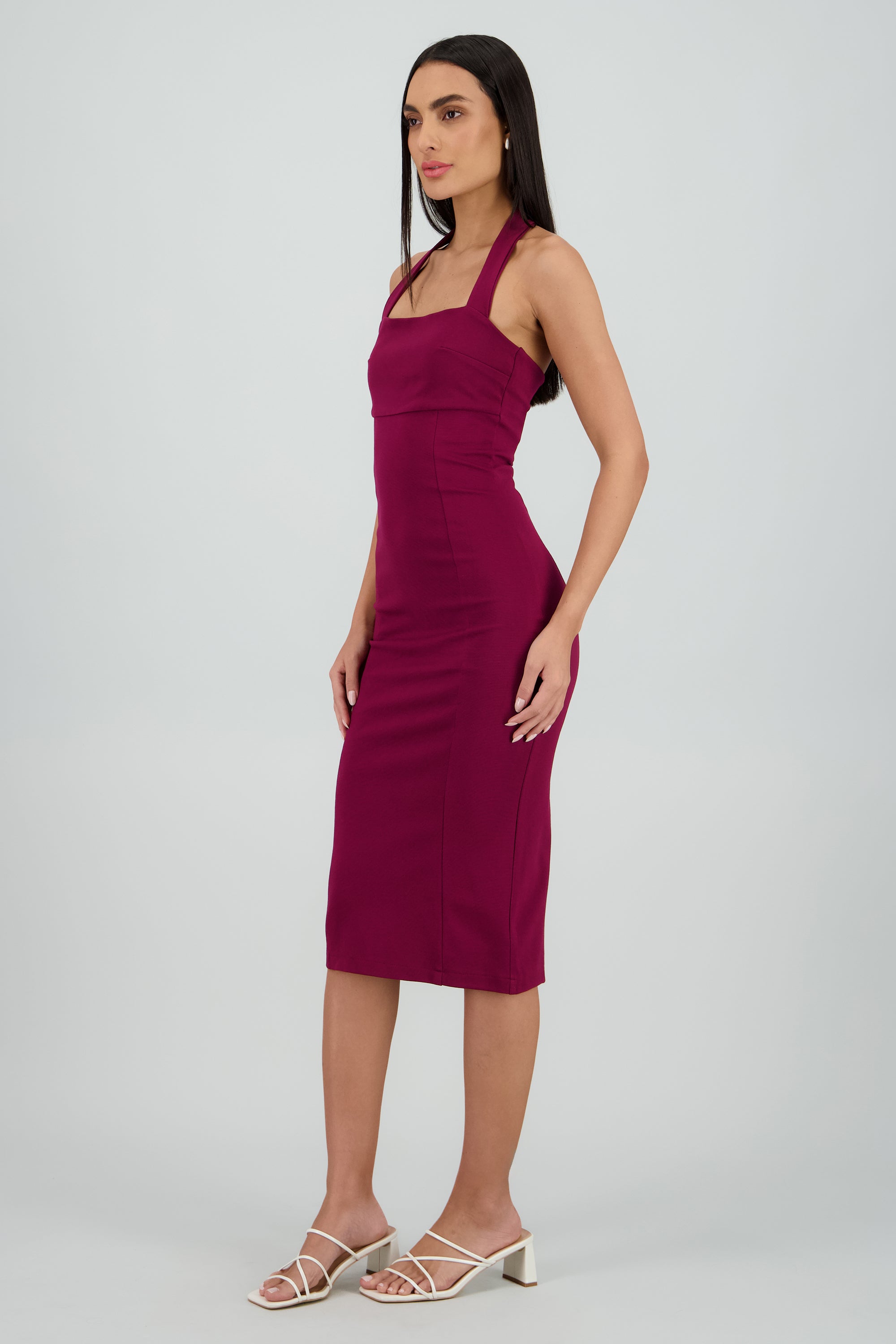 Vestido halter bodycon midi VINO