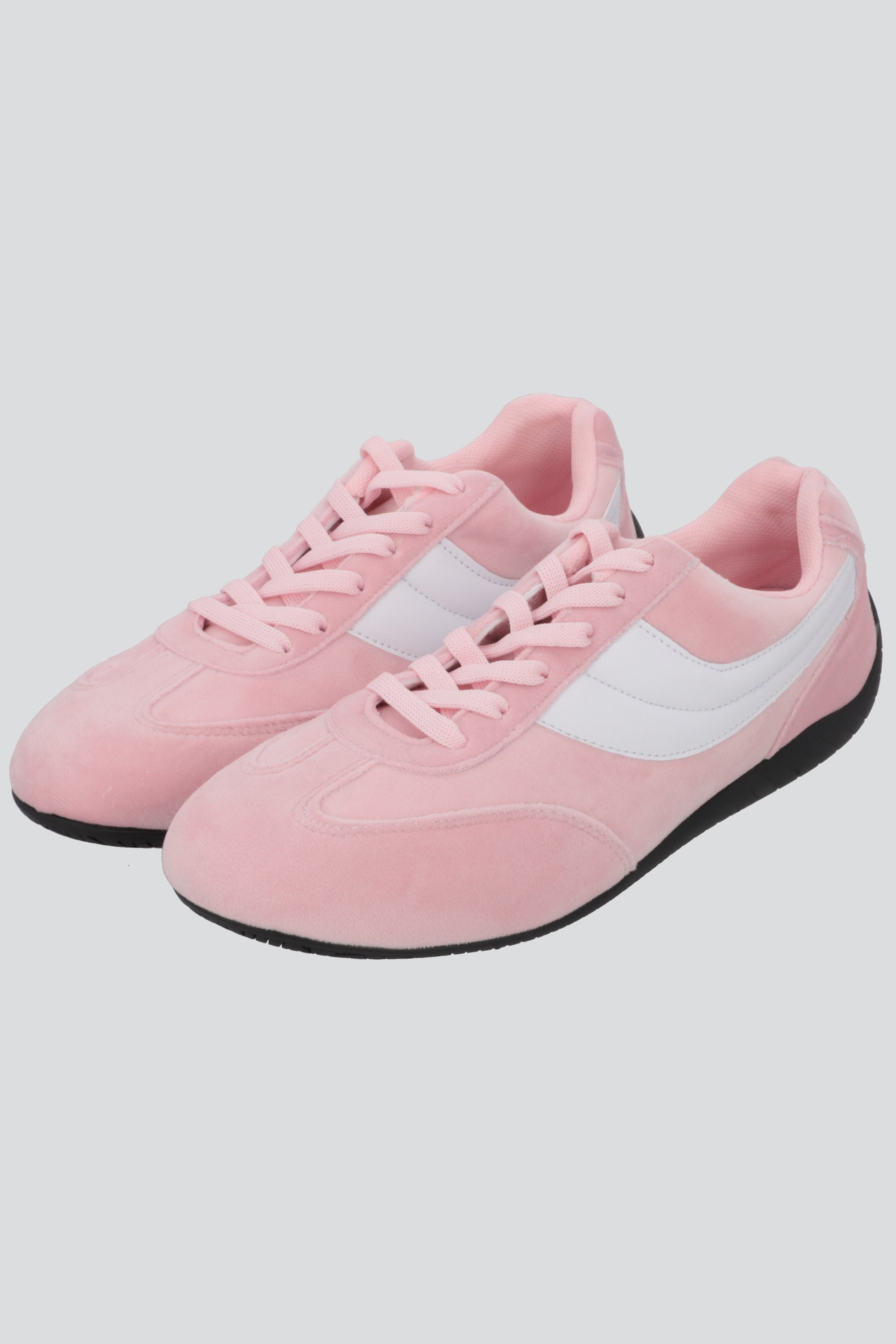 Tenis delgado gamuza lineas ROSA