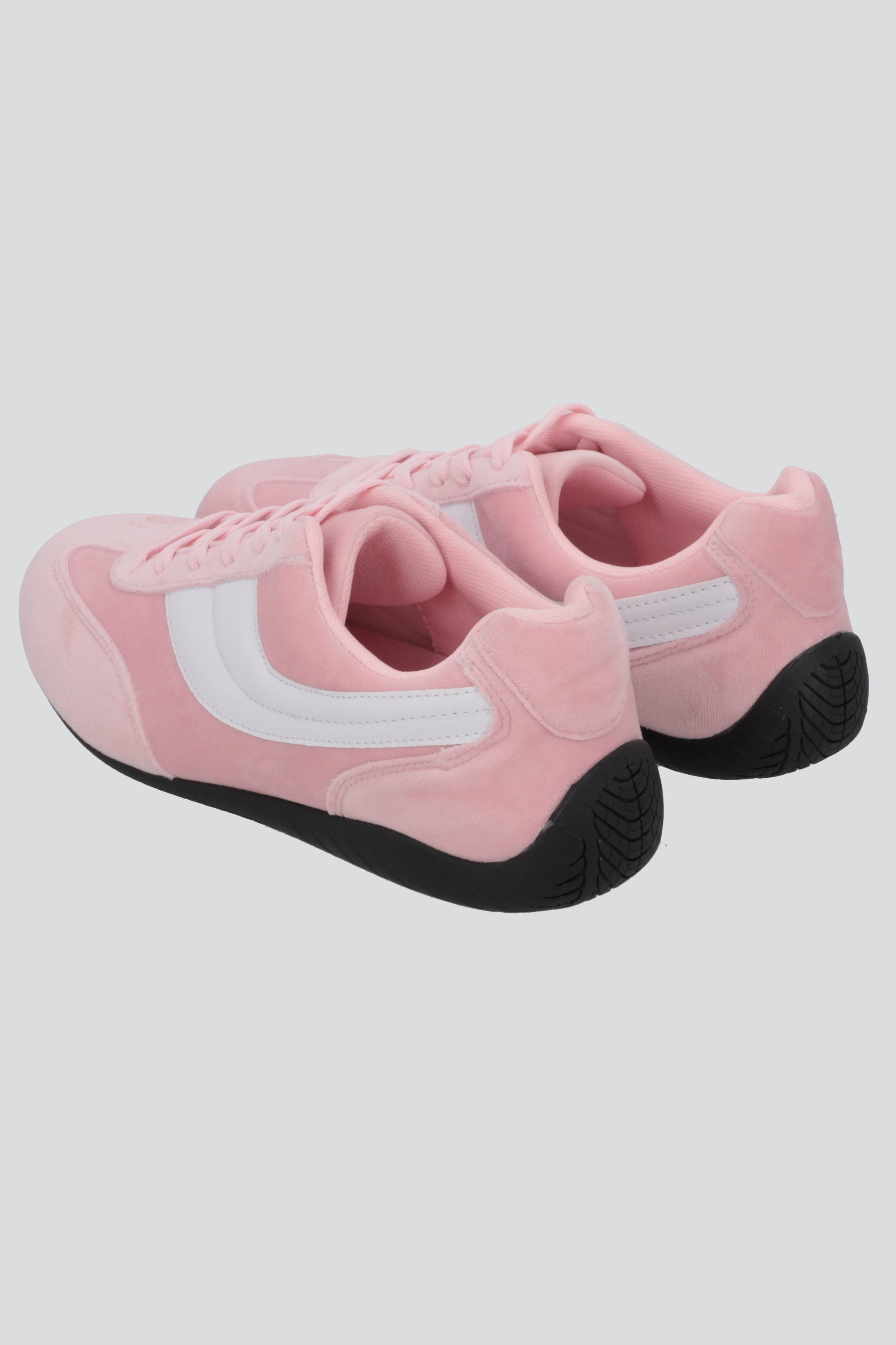 Tenis delgado gamuza lineas ROSA