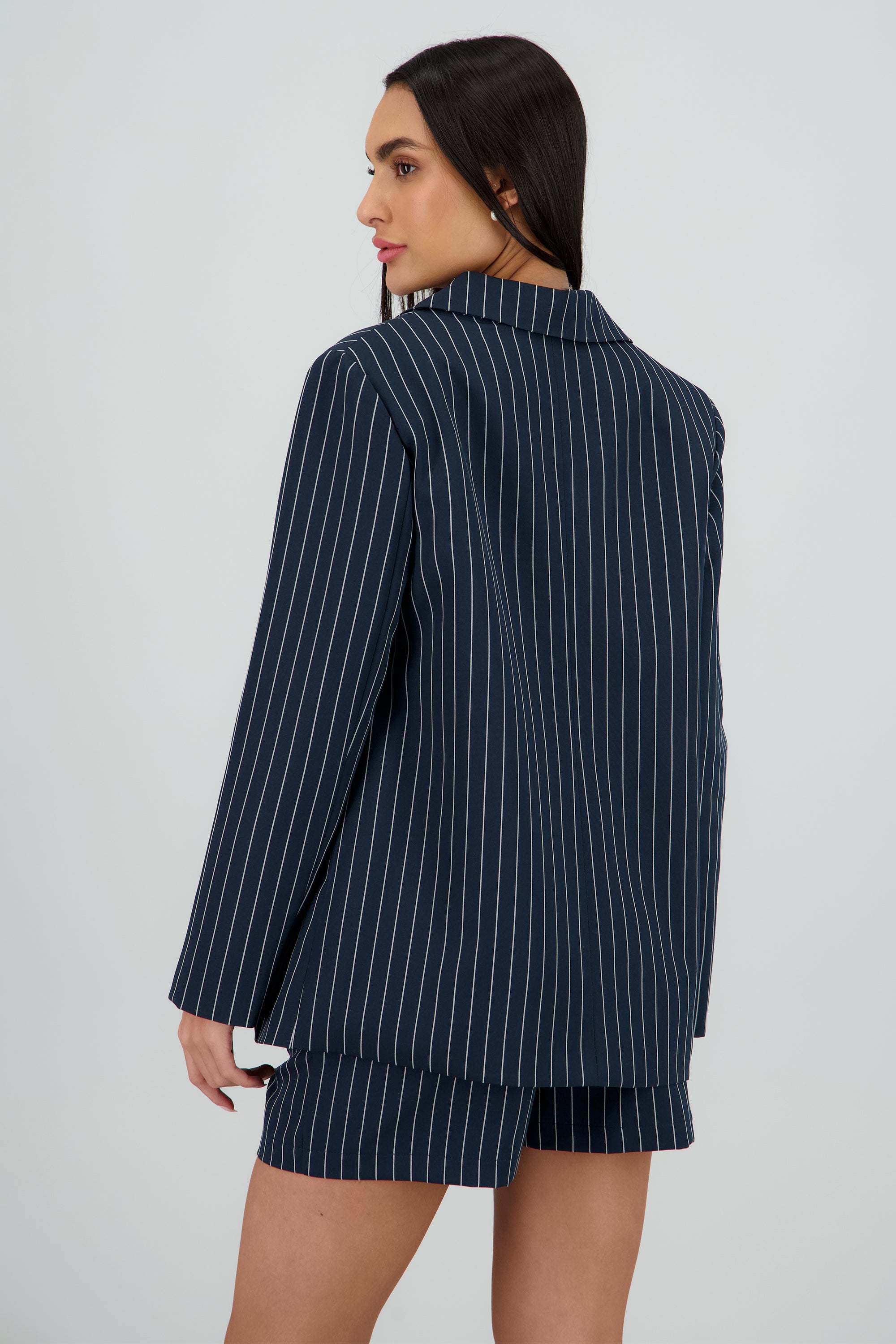 Blazer rayas estructurado detalle botón Hypsters MARINO COMBO