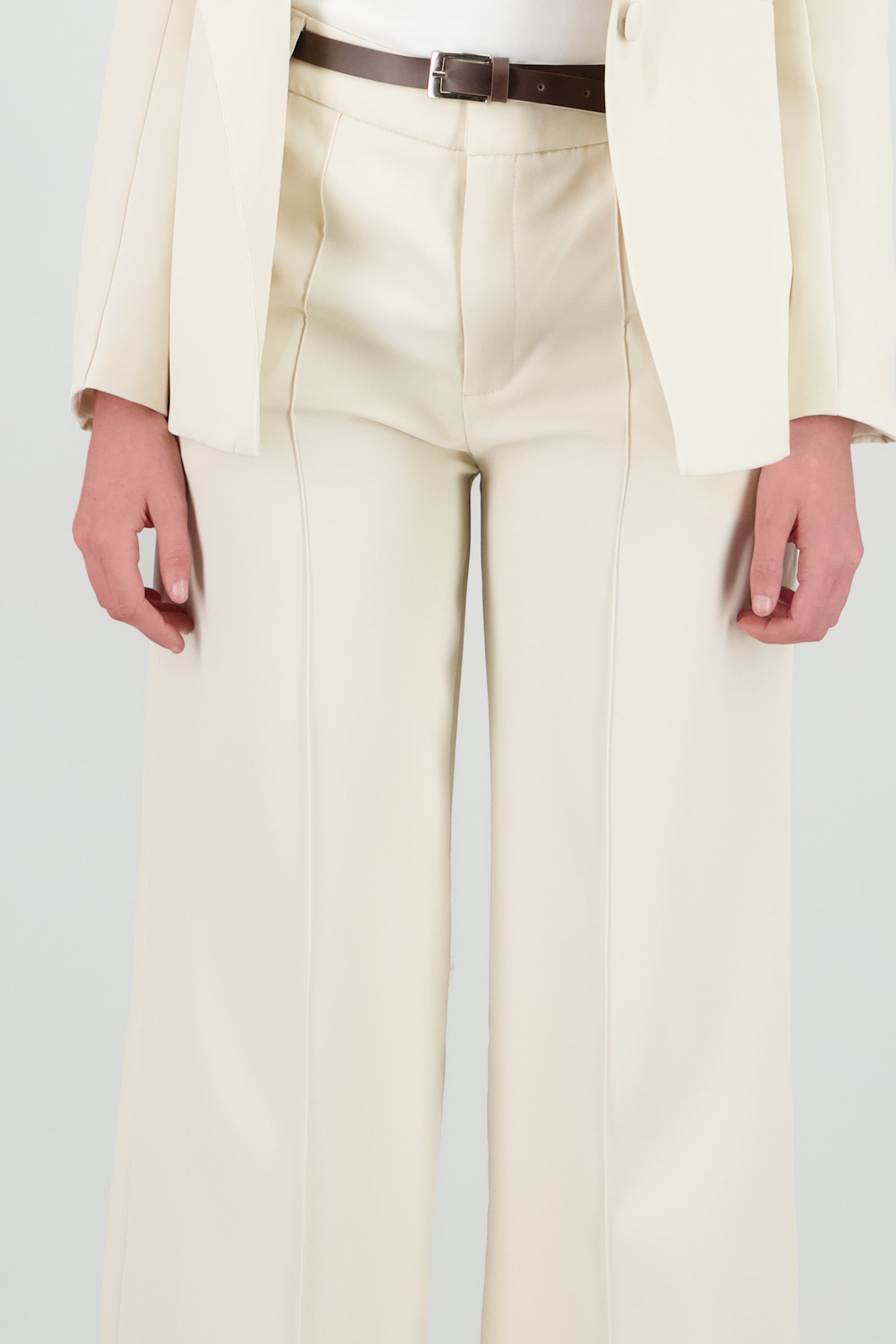 Pantalon sastre costura con cinturon Hypsters CREMA