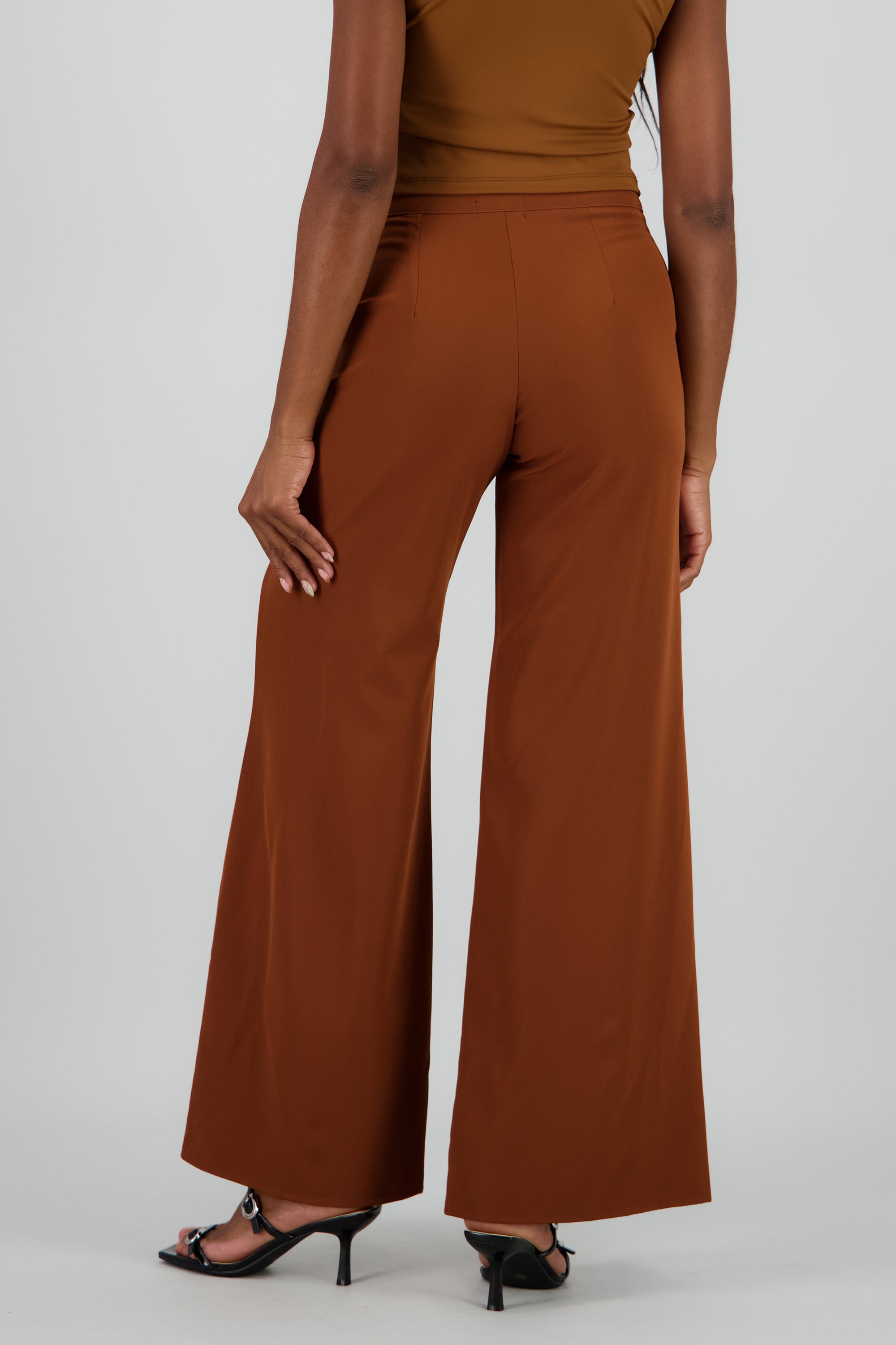 Pantalon flared aberturas CHOCOLATE
