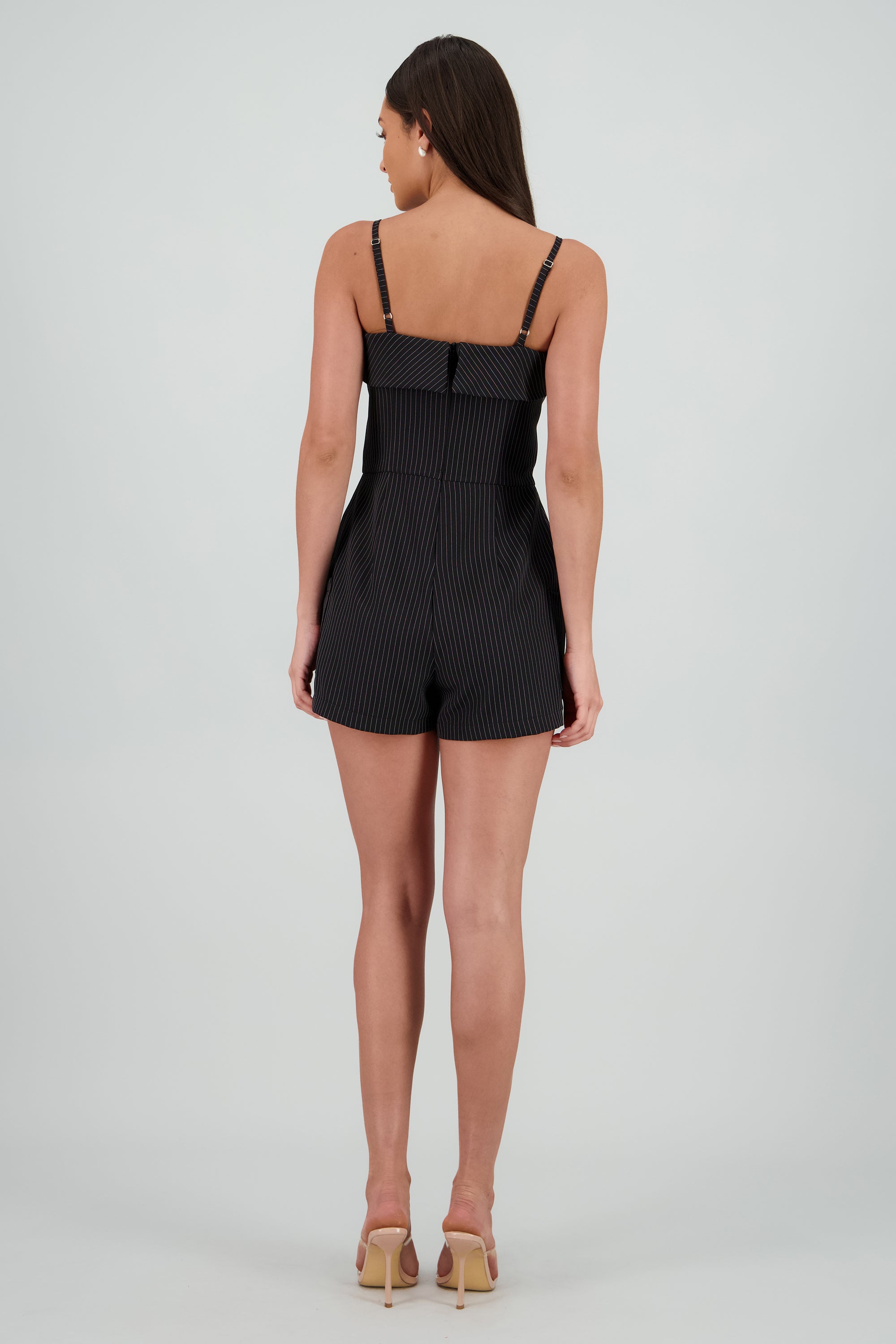 Vestido de tirantes mini detalle doblez NEGRO