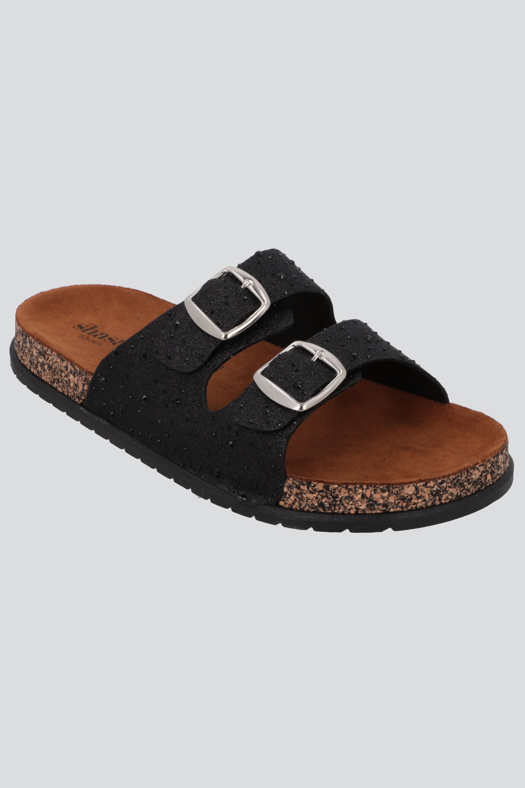 Sandalias dos tiras glitter NEGRO