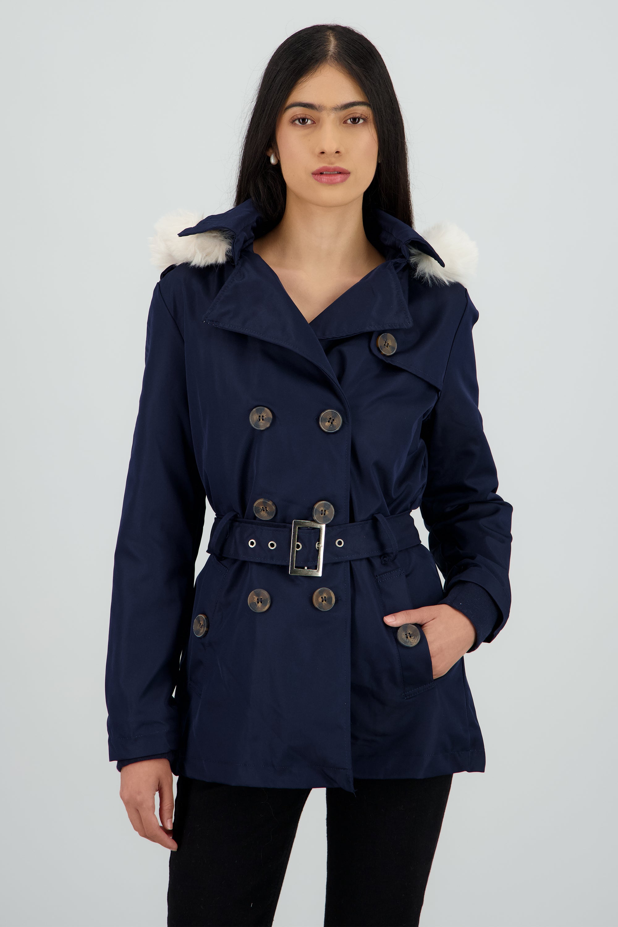 Gabardina con botones det peluche MARINO