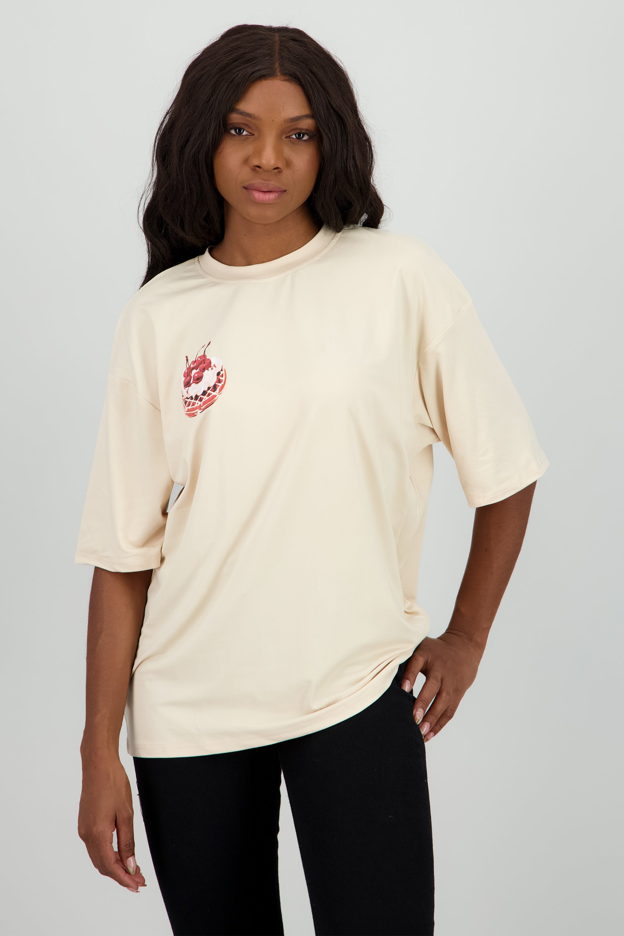 Playera estampada A good way BEIGE