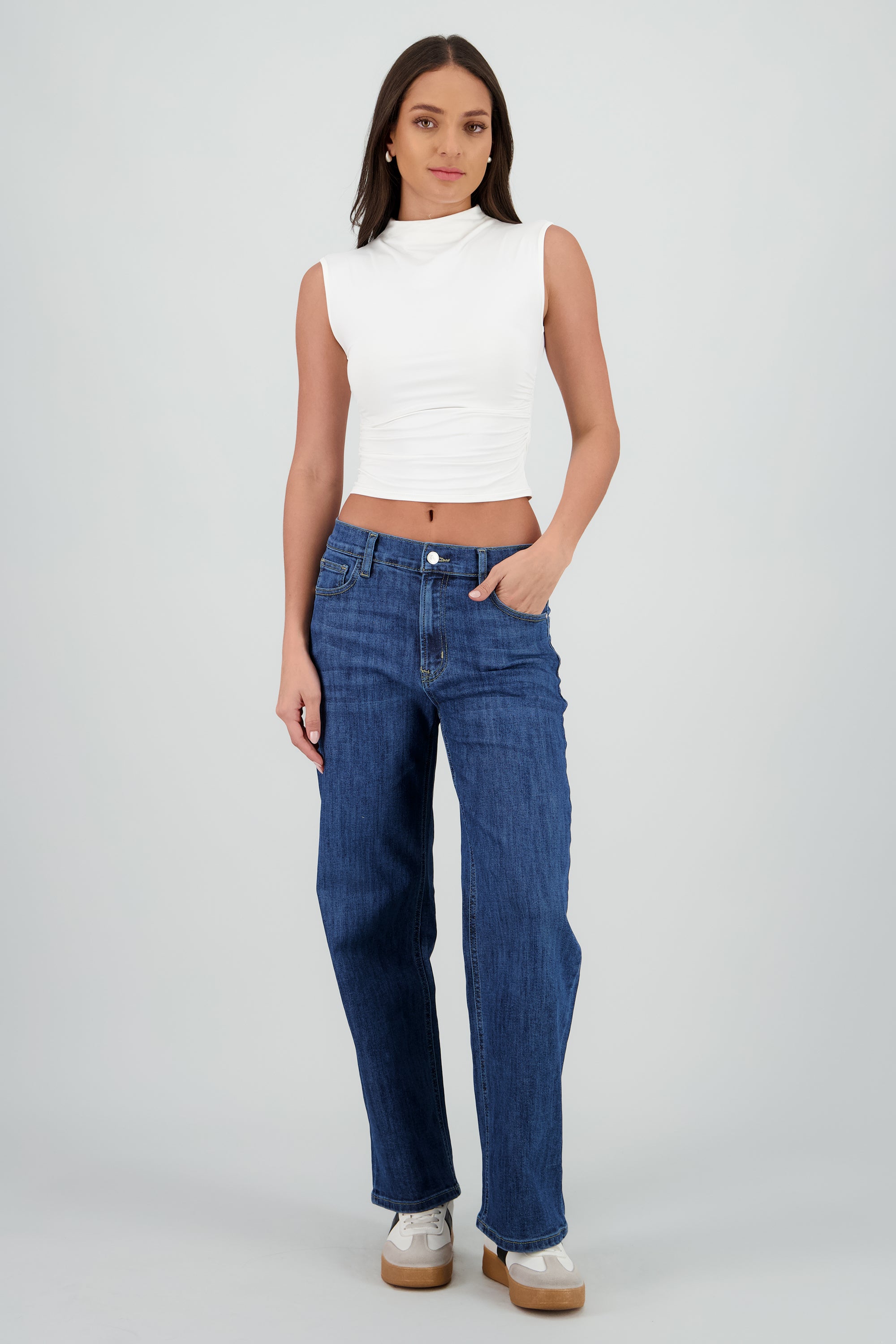 Jeans básicos wide leg DARK WASH