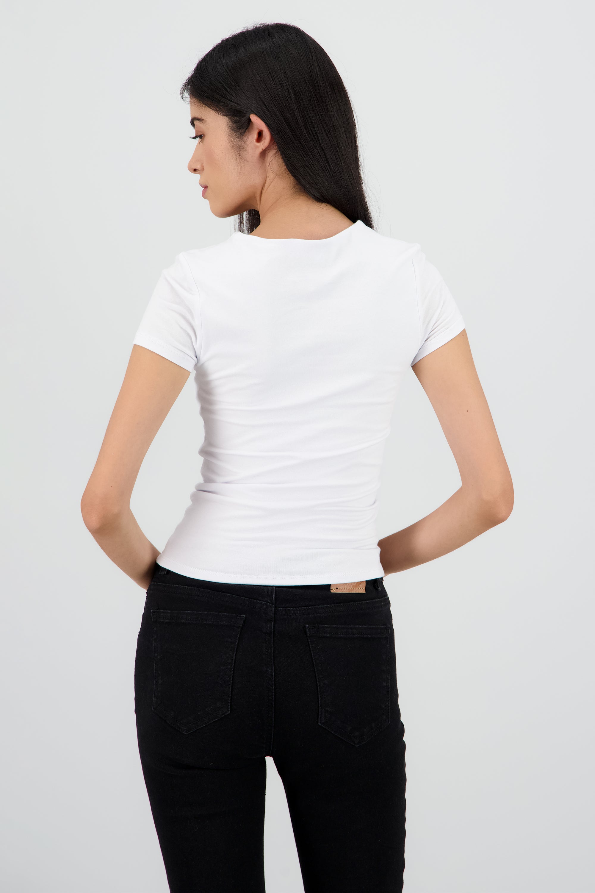 Playera lisa escote redondo BLANCO