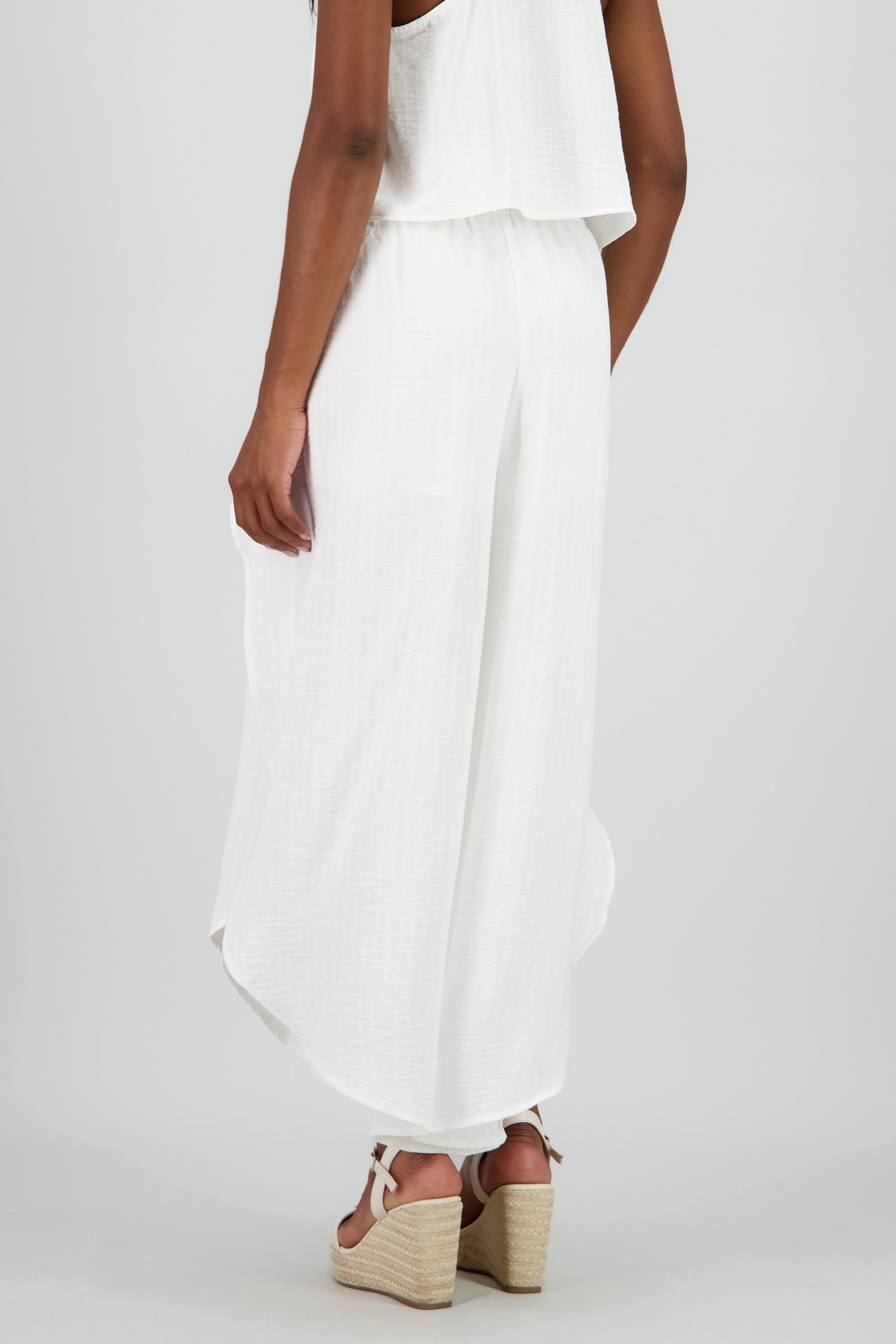 Pantalon fluido detalle pierna BLANCO