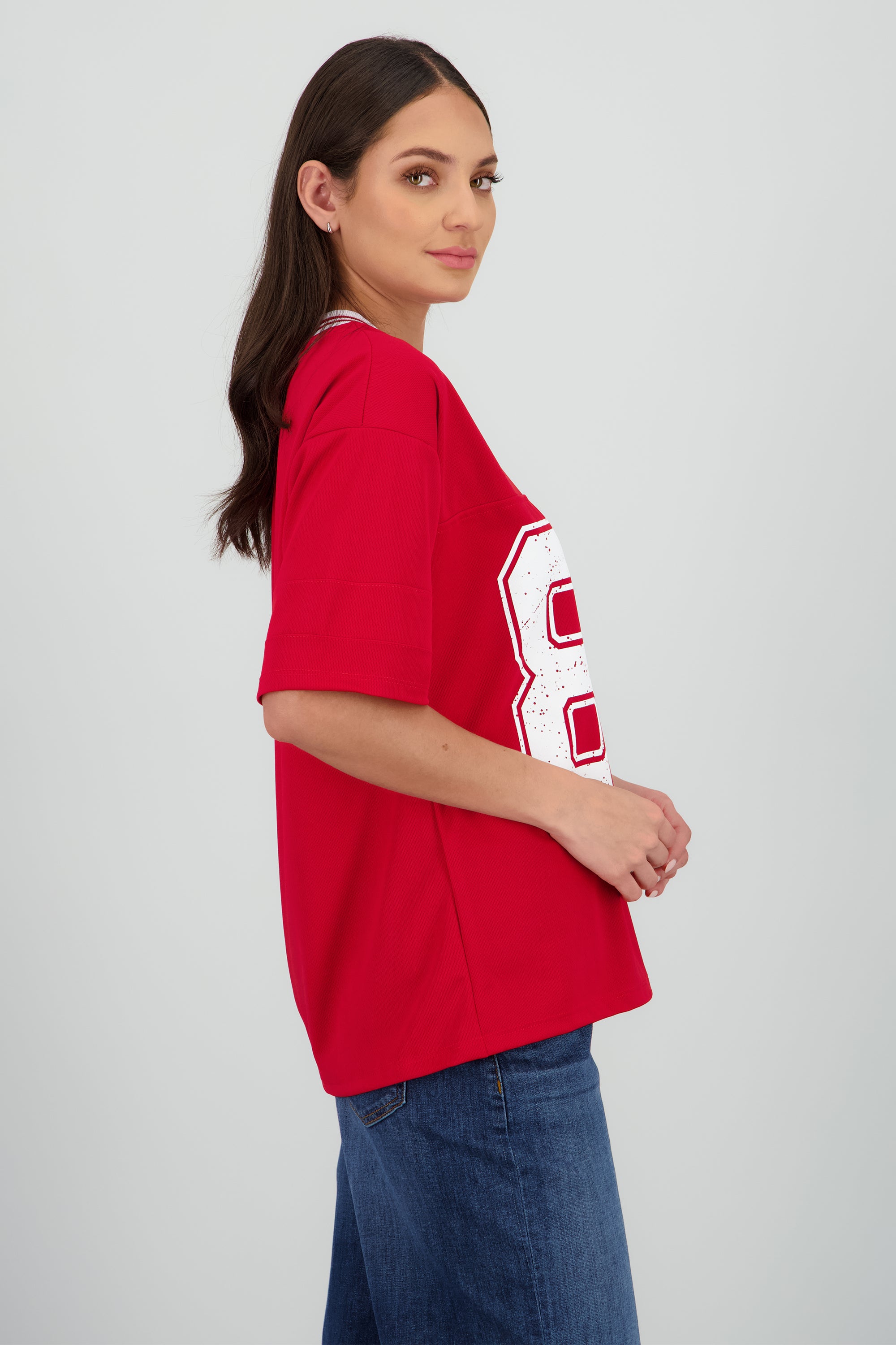 Playera oversize estampado numero ROJO