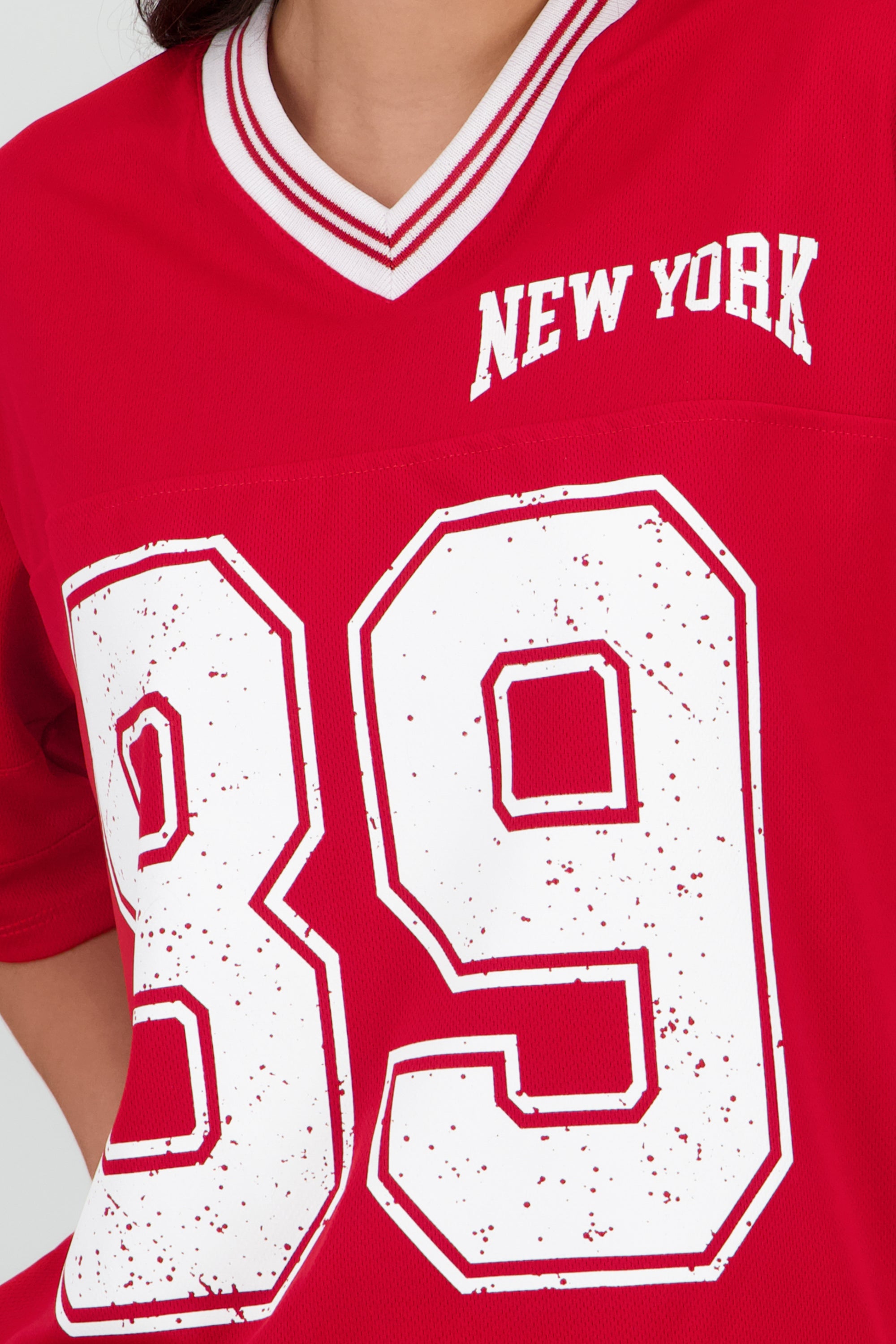 Playera oversize estampado numero ROJO
