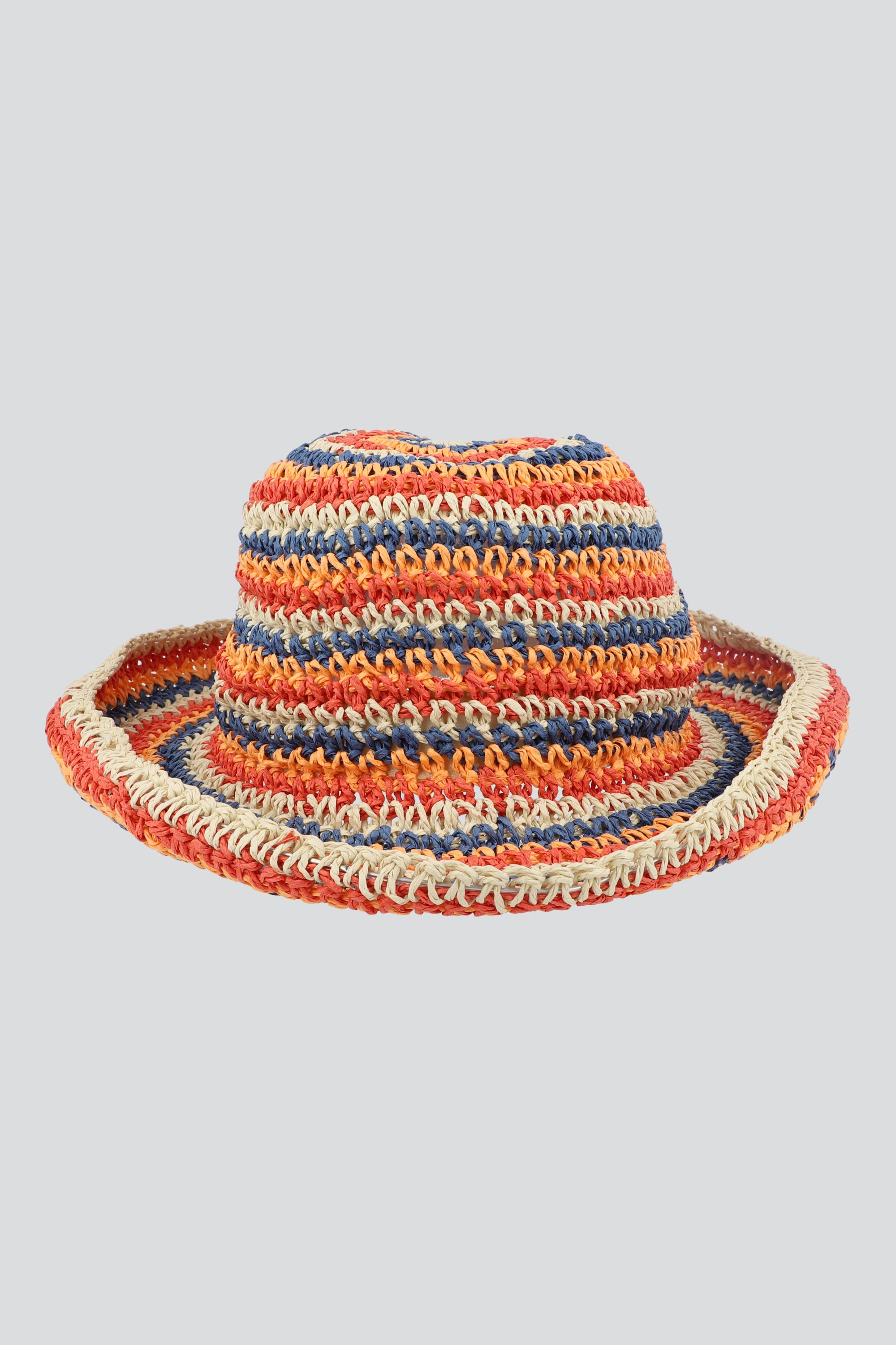 Bucket tejido de colores rayas chicas MULTICOLOR