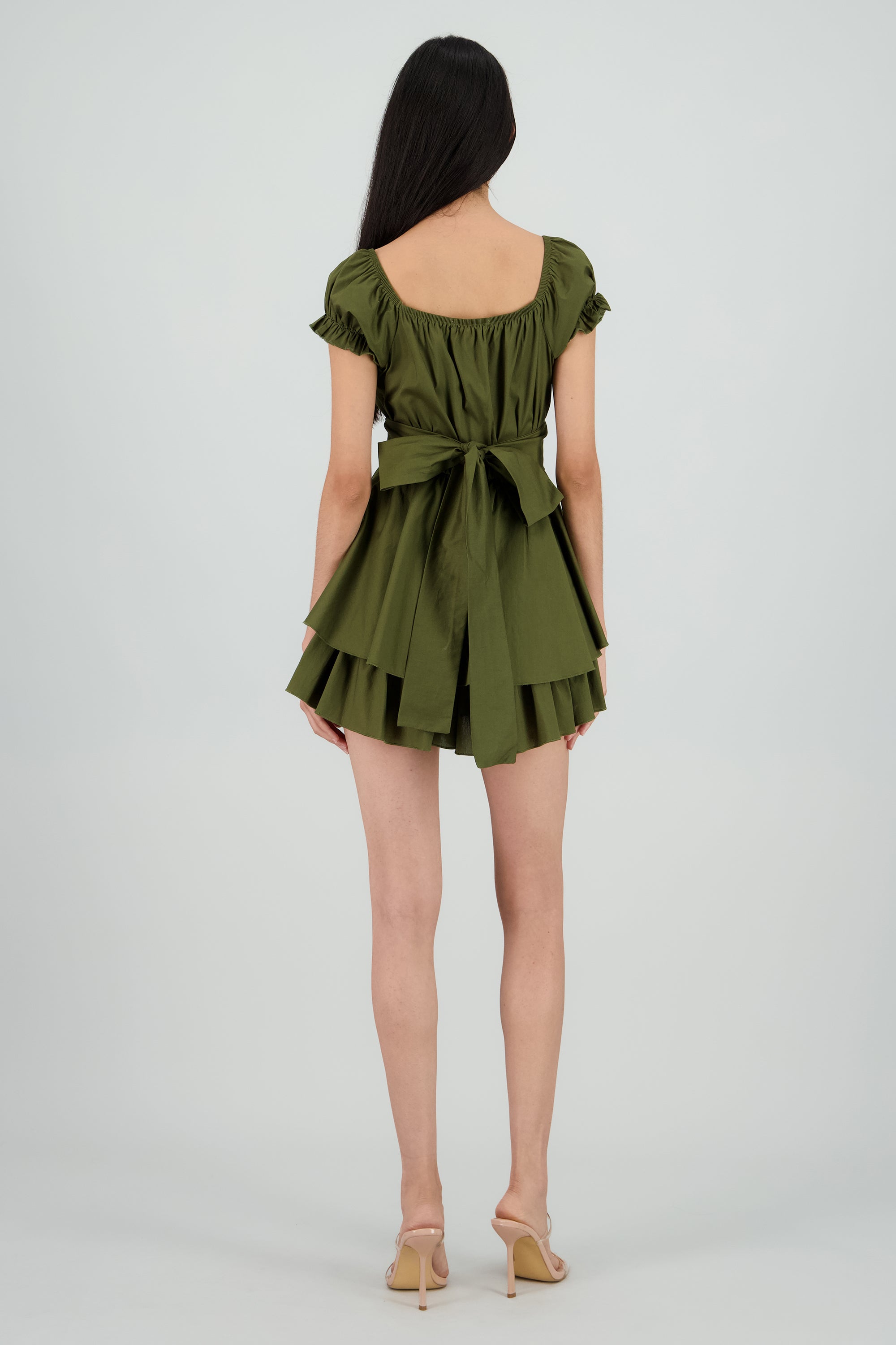 Vestido olanes manga corta OLIVO