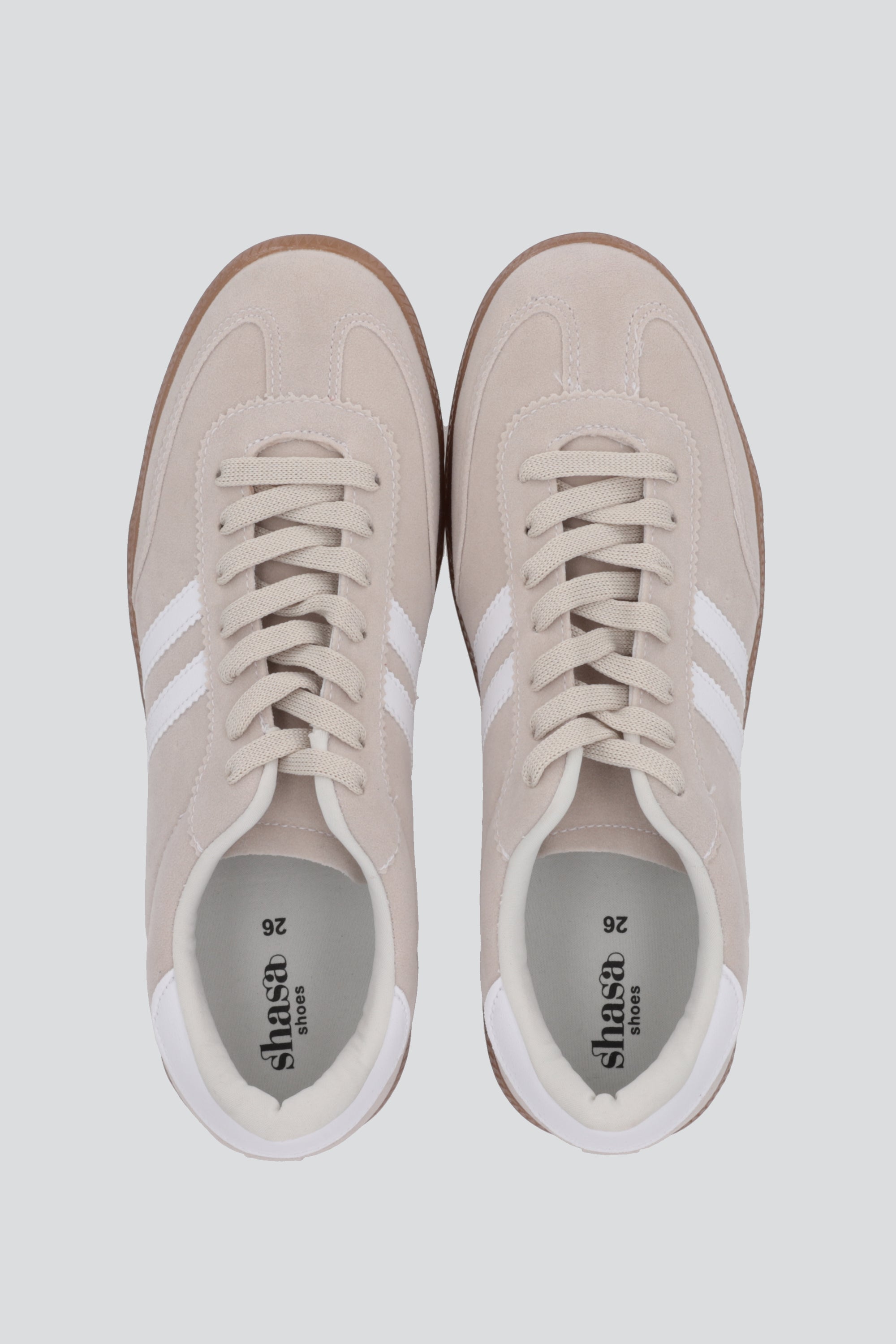 Tenis dos lineas durazno HUESO