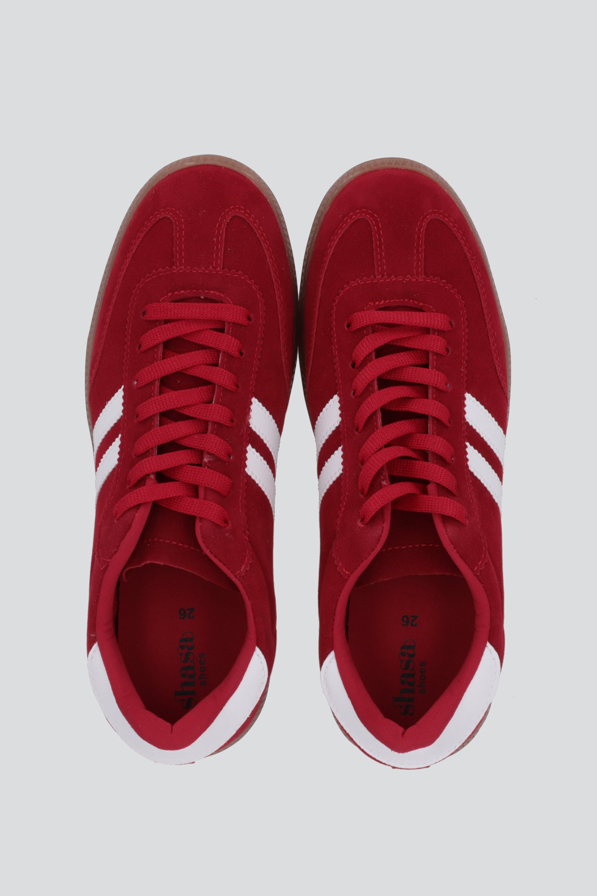 Tenis dos lineas durazno ROJO