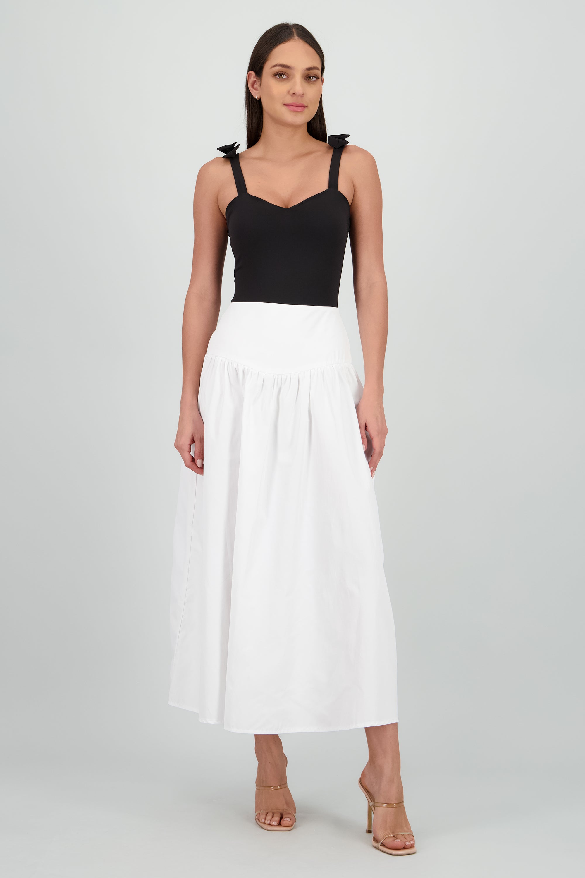 Maxi falda drop waist BLANCO