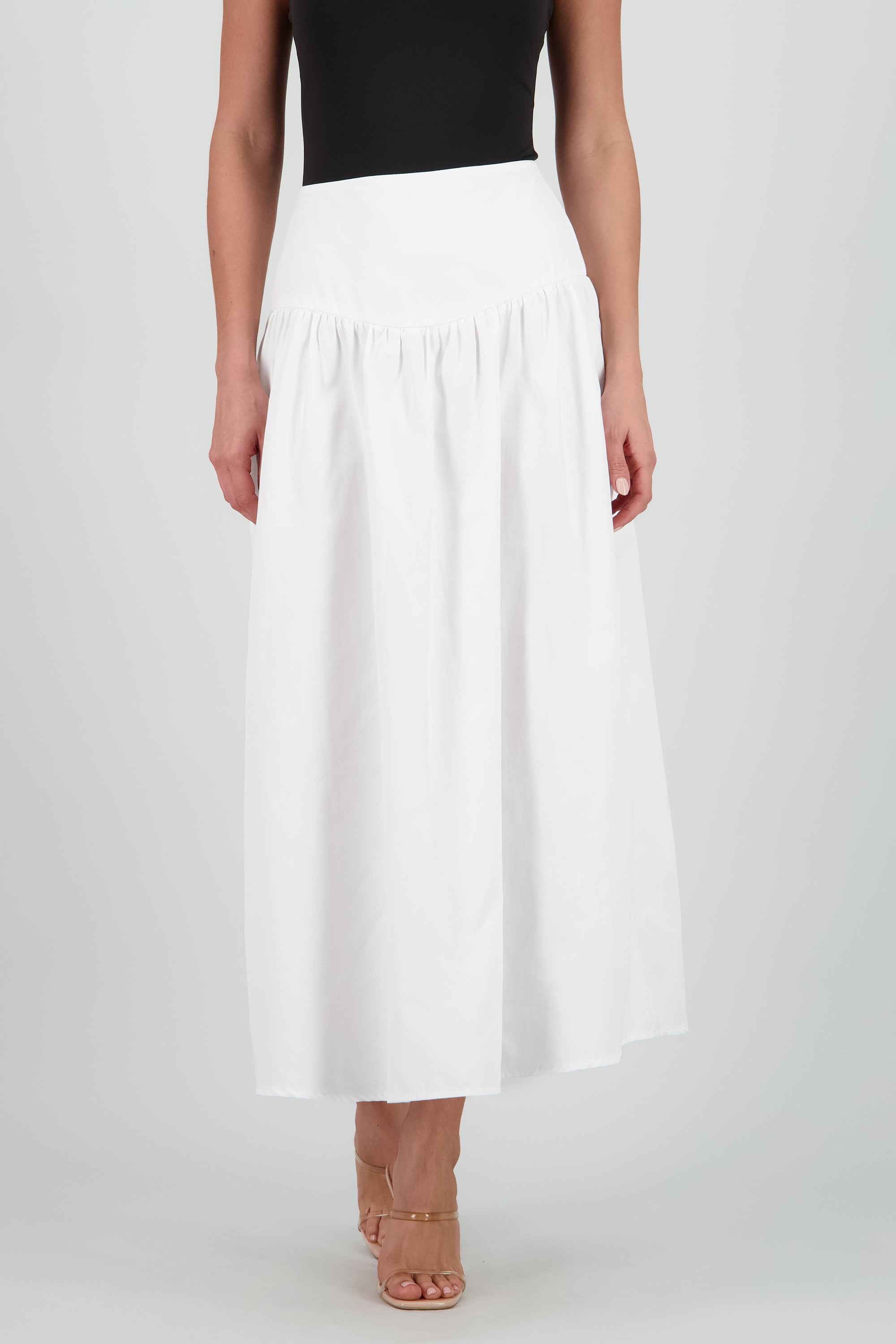 Maxi falda drop waist BLANCO