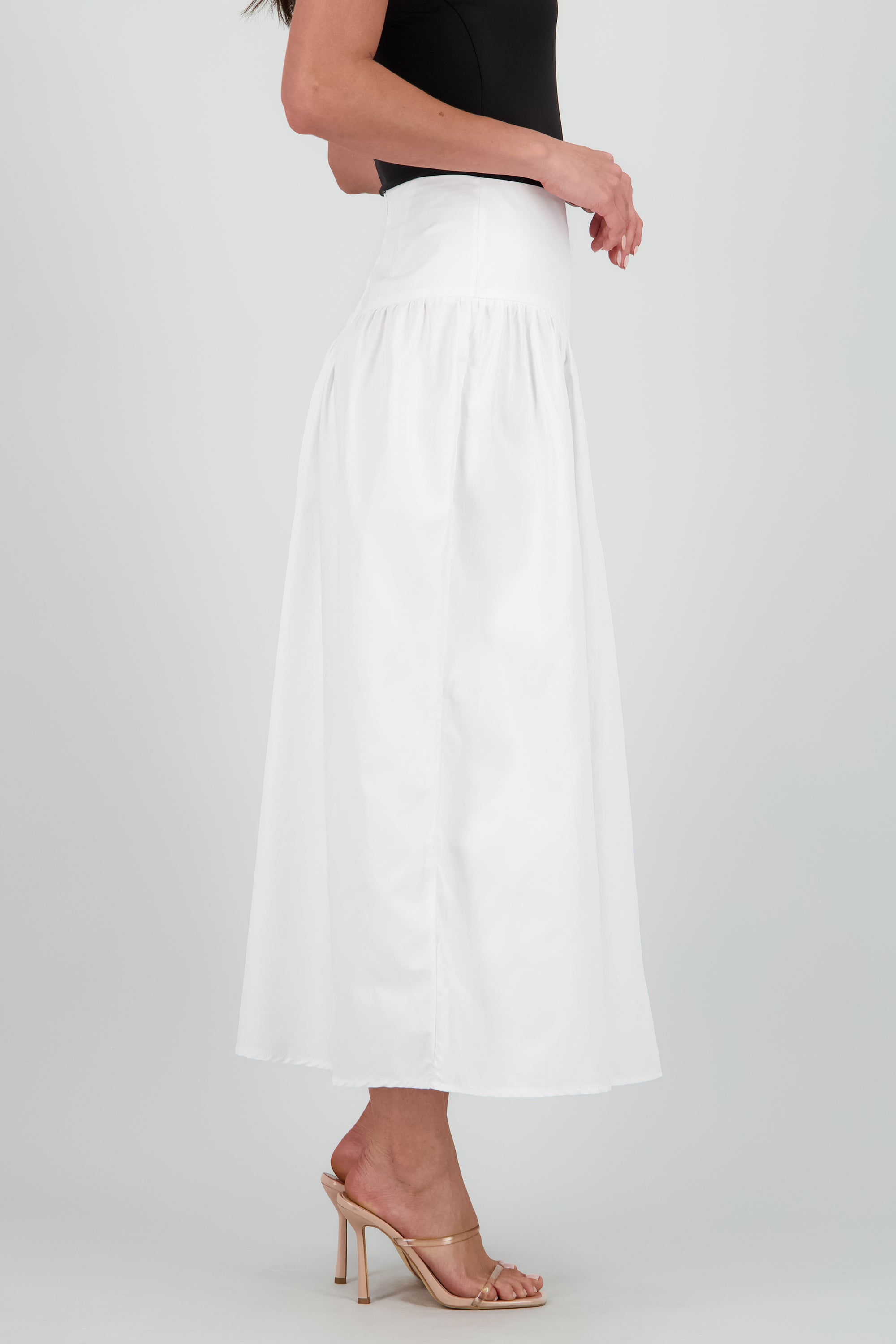 Maxi falda drop waist BLANCO