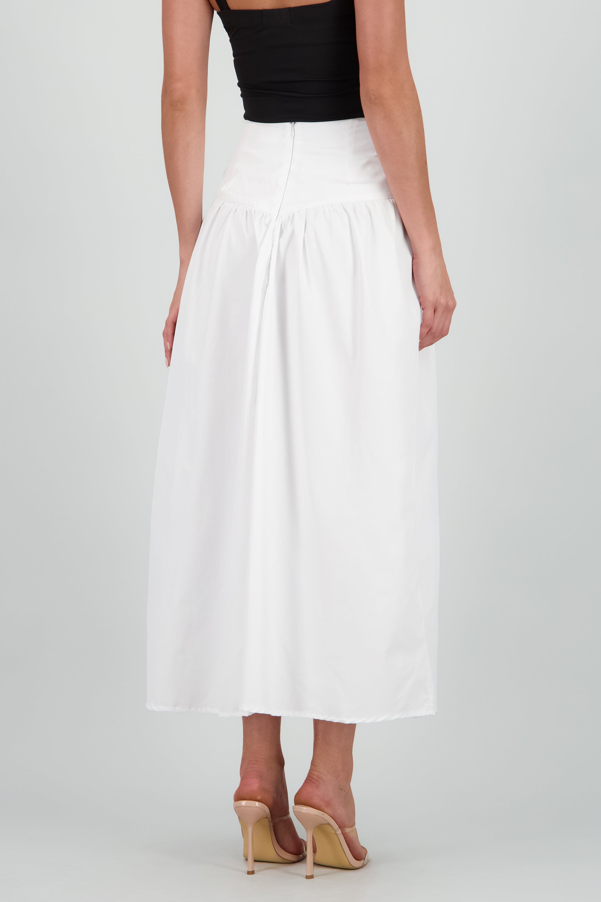 Maxi falda drop waist BLANCO
