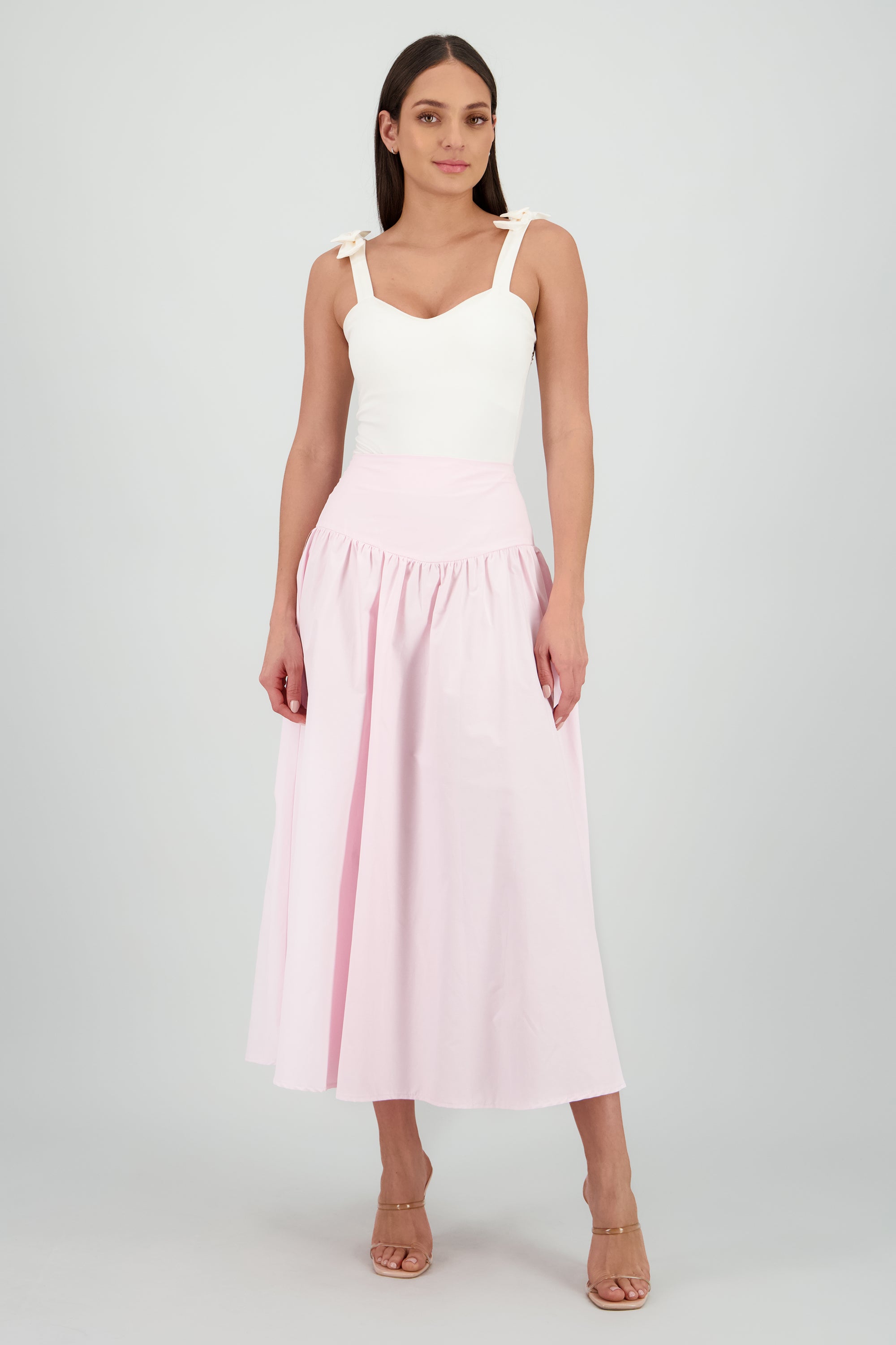 Maxi falda drop waist ROSA PASTEL