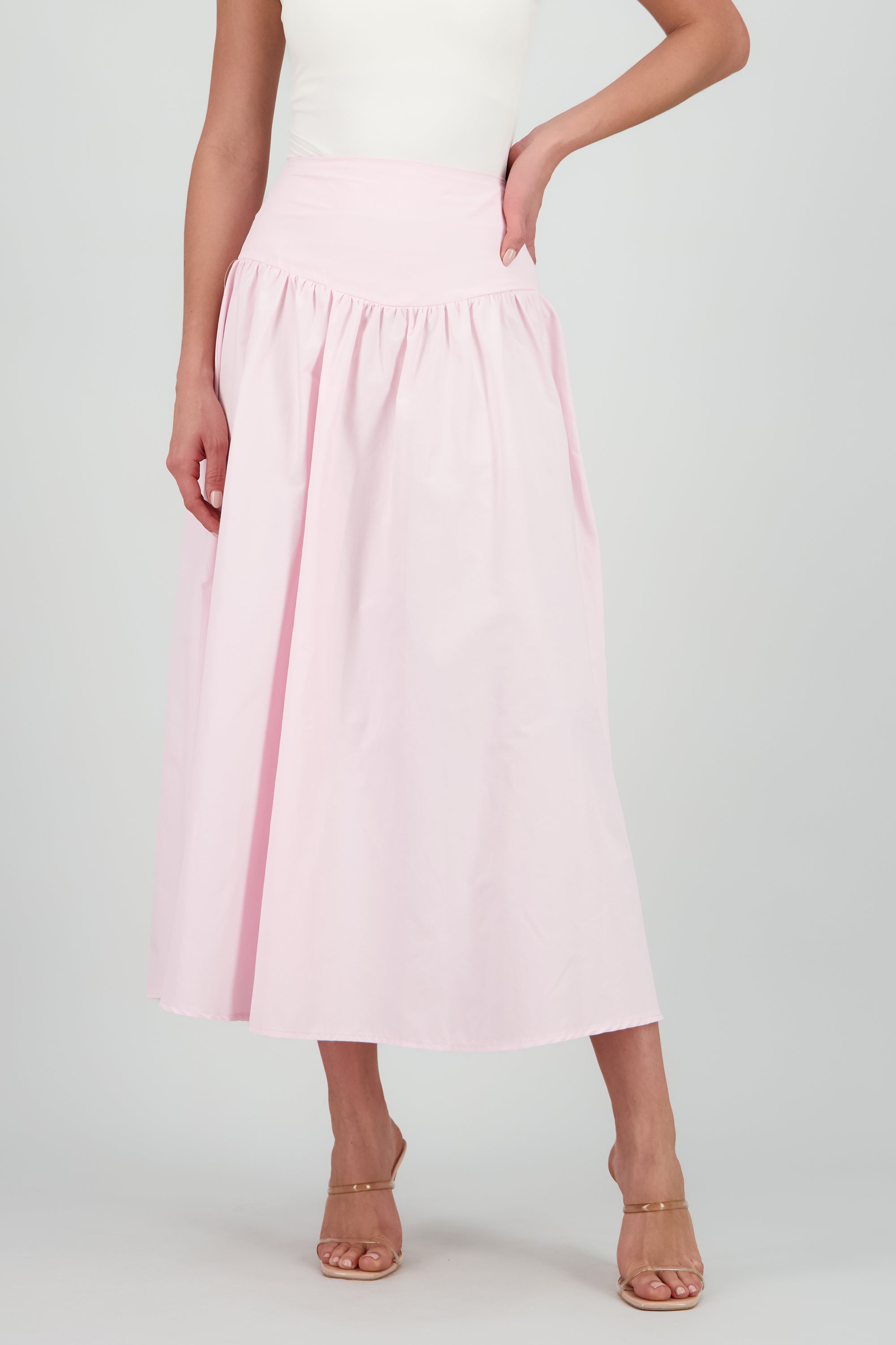 Maxi falda drop waist ROSA PASTEL