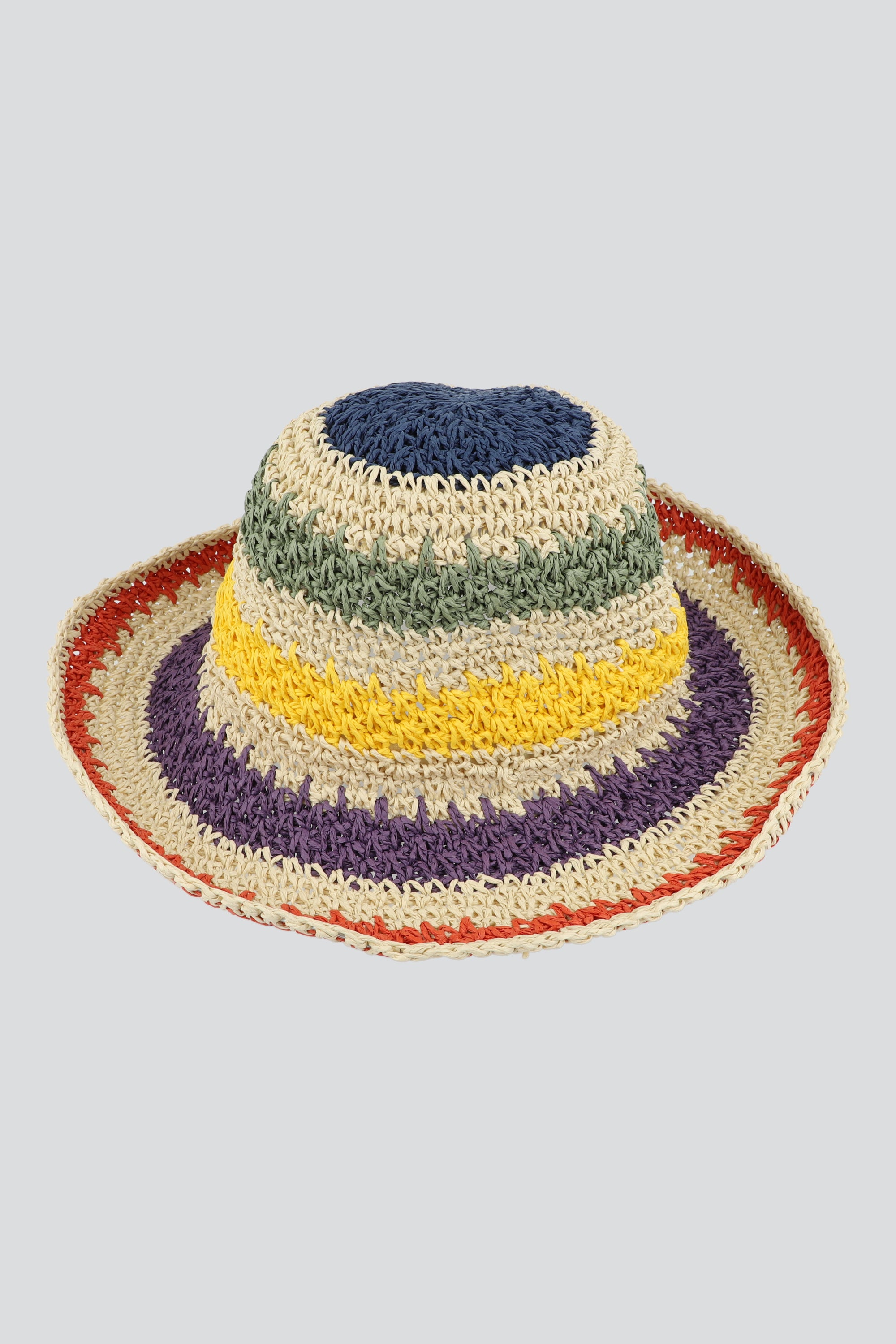 Bucket tejido de colores rayas anchas MULTICOLOR