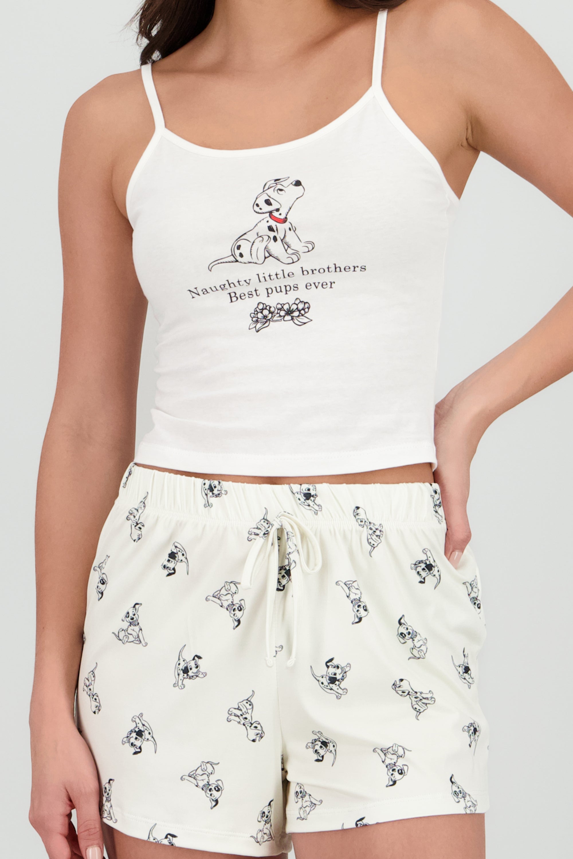 Pijama 101 Dalmatas tank short HUESO