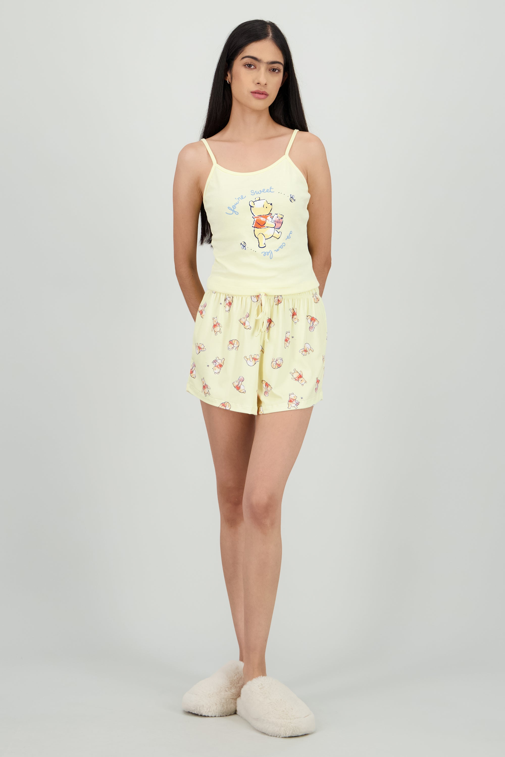 Pijama Winnie Pooh tank short AMARILLO