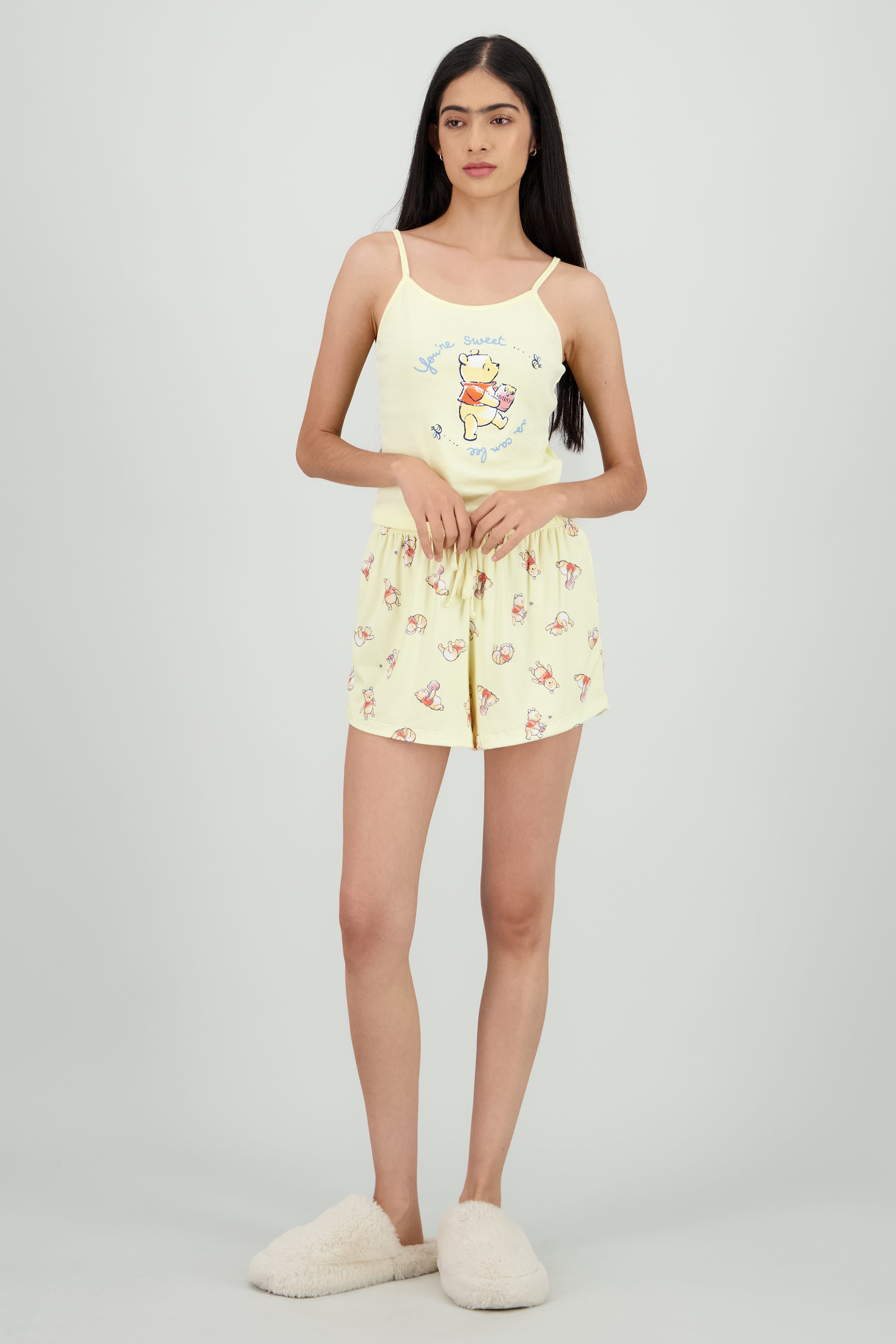 Pijama Winnie Pooh tank short AMARILLO
