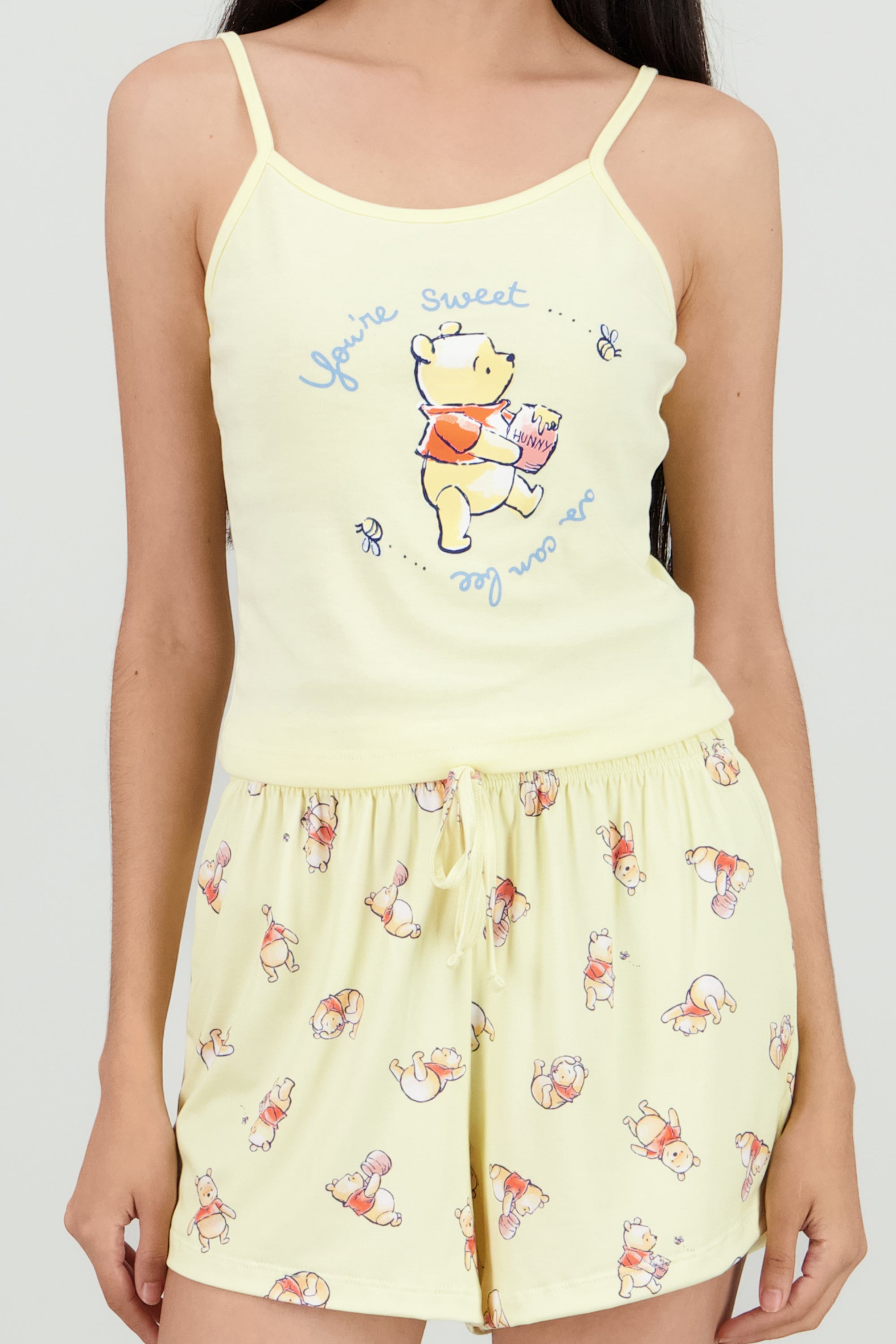 Pijama Winnie Pooh tank short AMARILLO