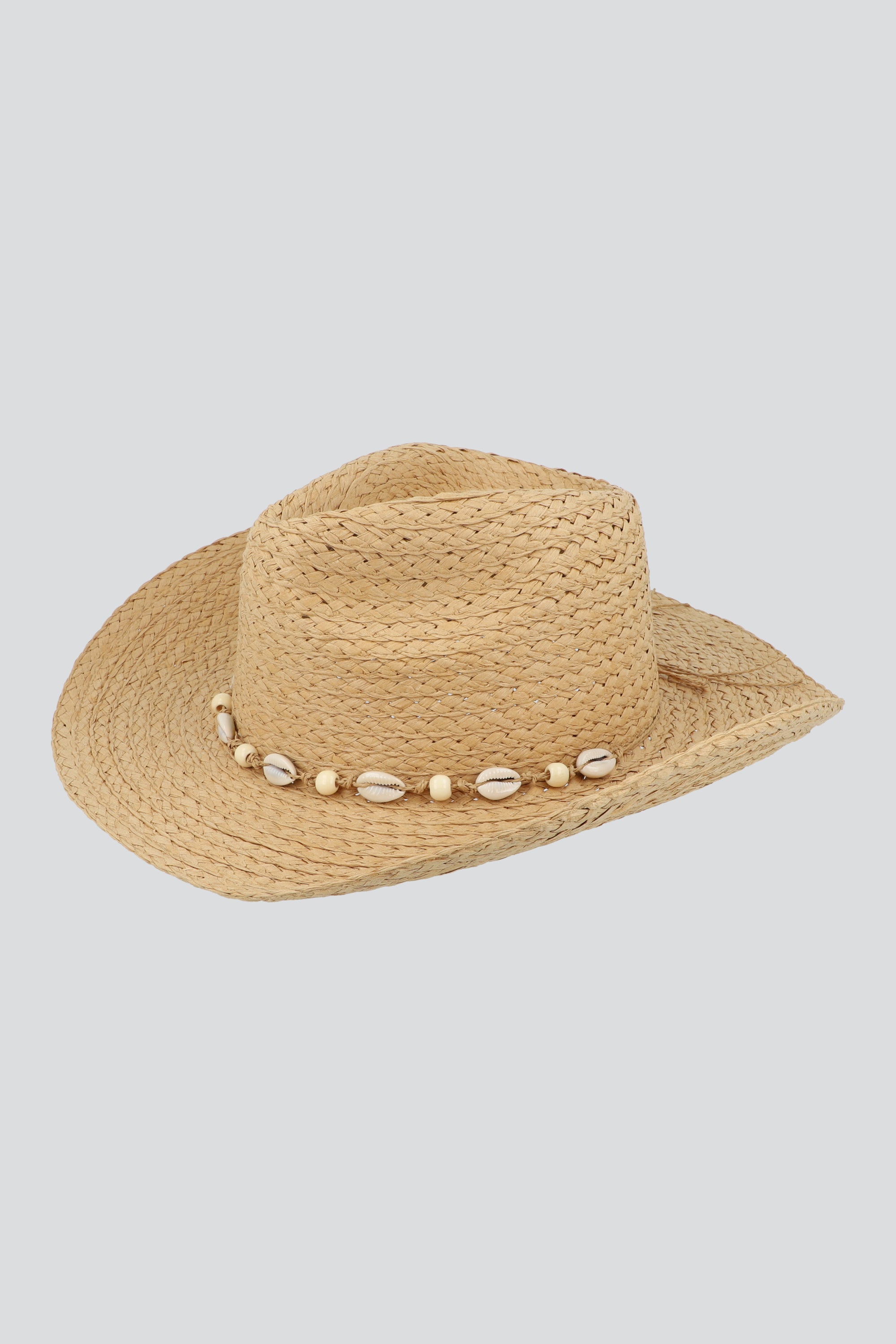Sombrero vaquero playa conchas BEIGE