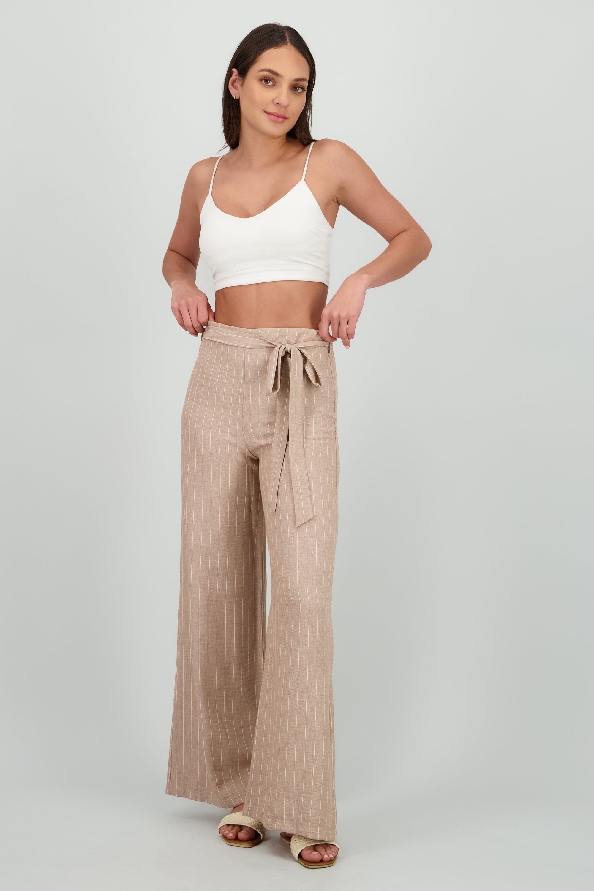 Pantalon rayas det lazo BEIGE