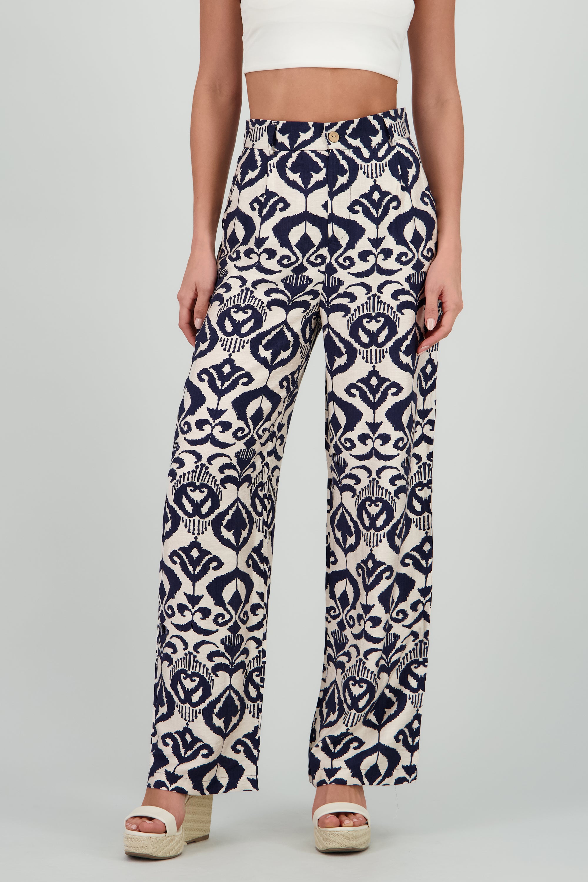 Pantalon con estampado y pinzas MARINO COMBO