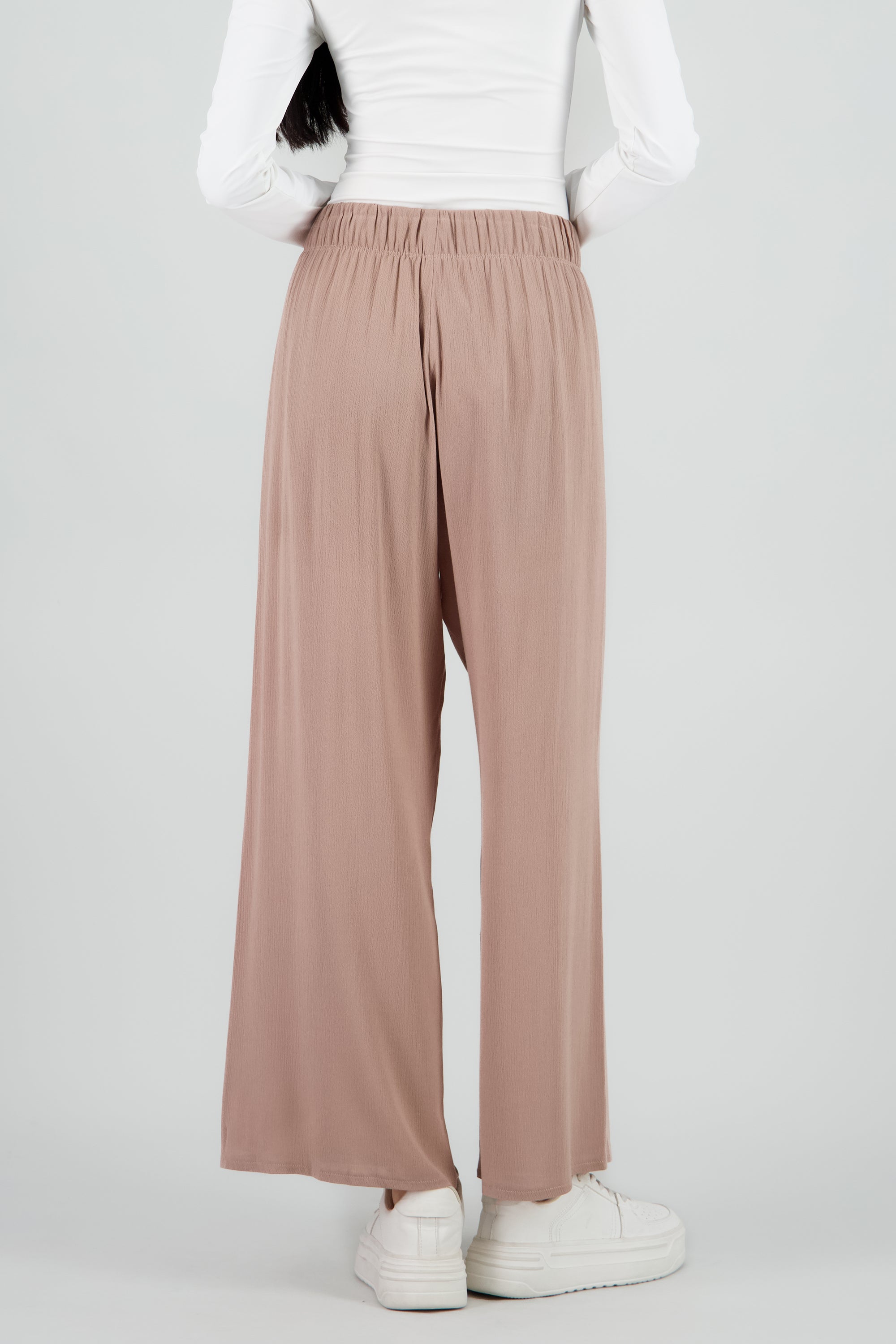 Pantalón Wide Leg Cintura Elástico CAFE