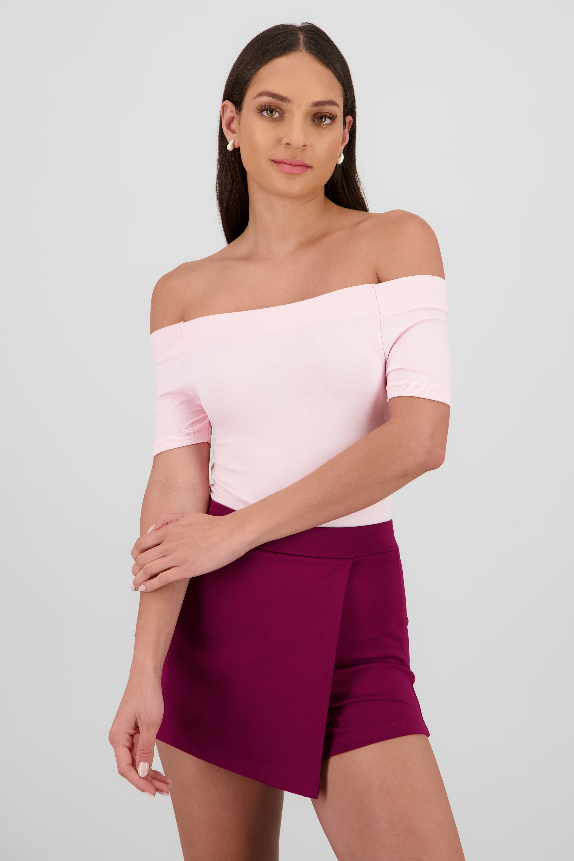Bodysuit Liso Hombros Descubiertos ROSA PASTEL