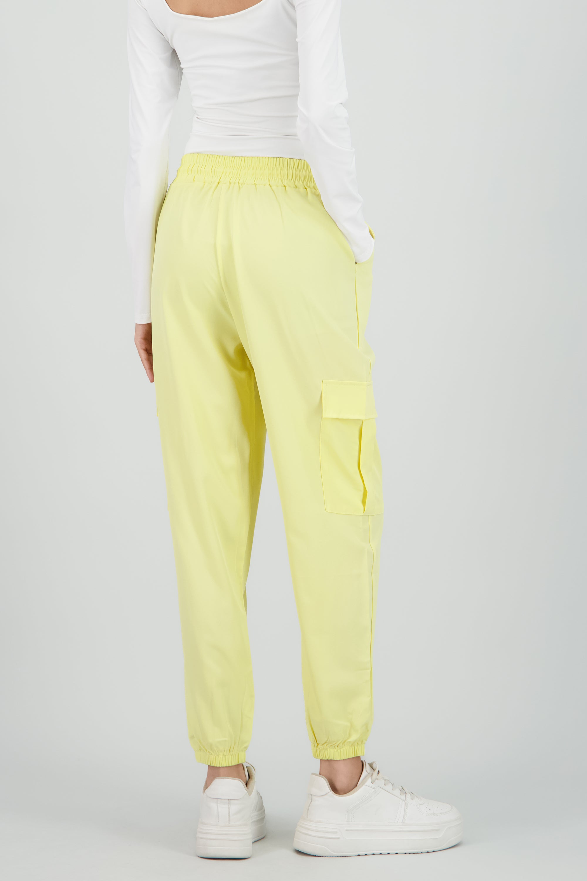 Pantalón Cargo Monocolor Bolsas AMARILLO