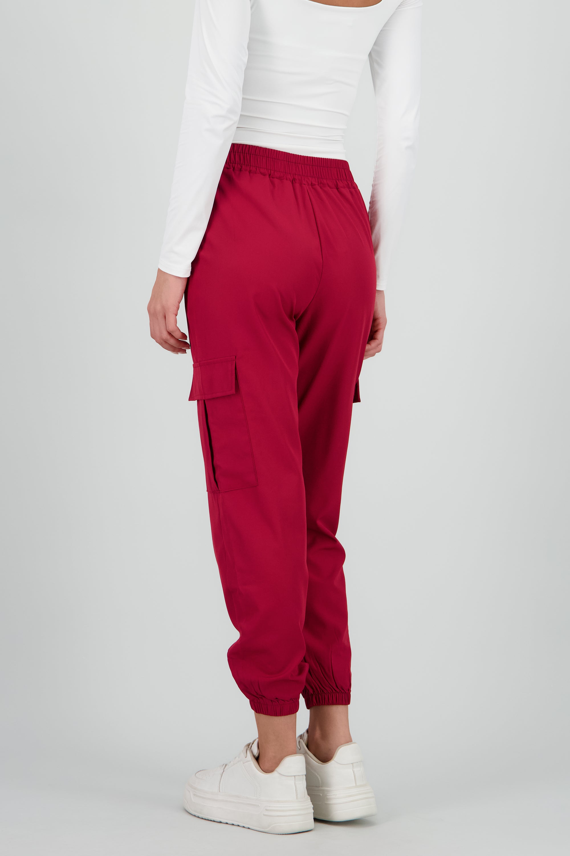 Pantalón Cargo Monocolor Bolsas CIRUELA