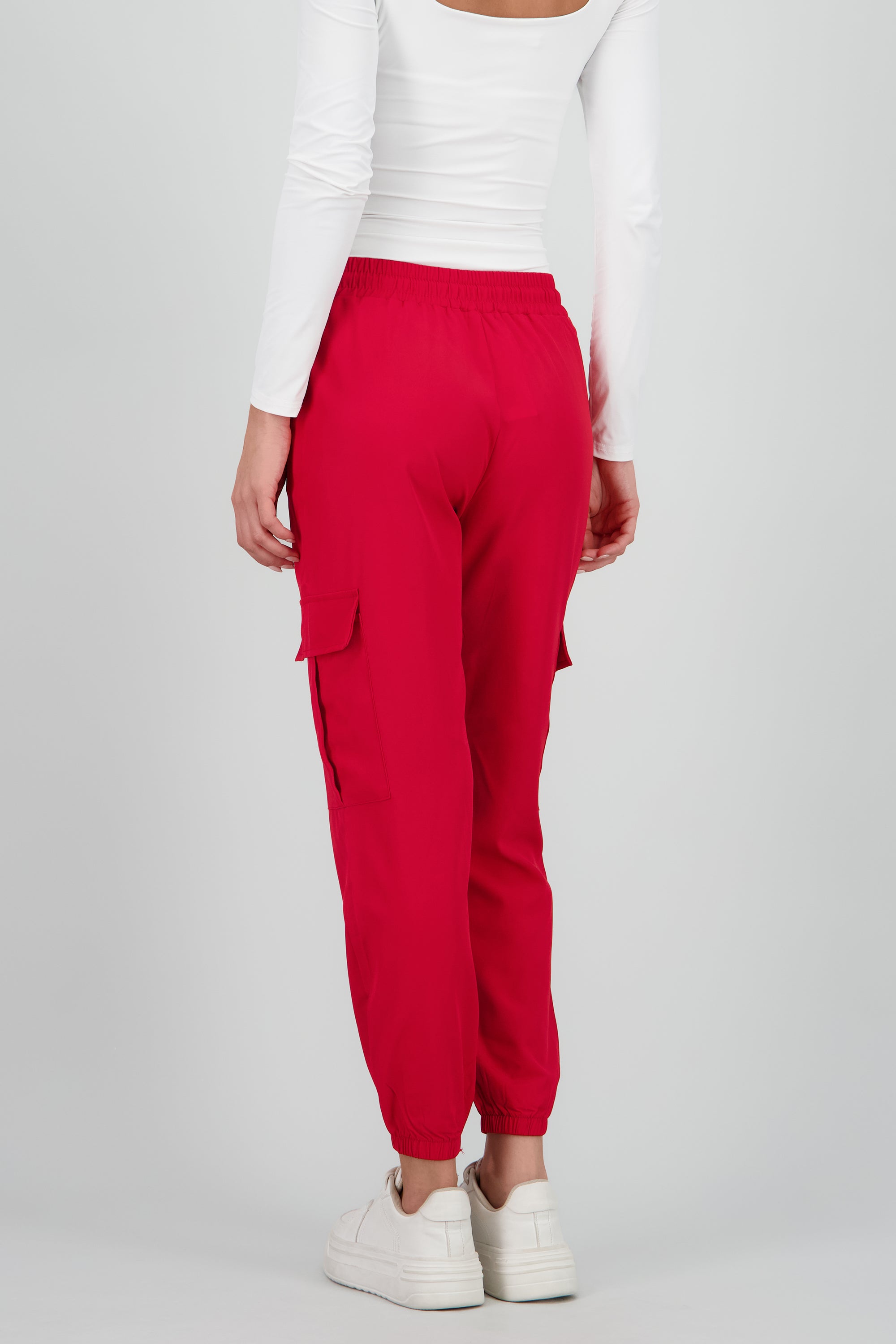 Pantalón Cargo Monocolor Bolsas ROJO
