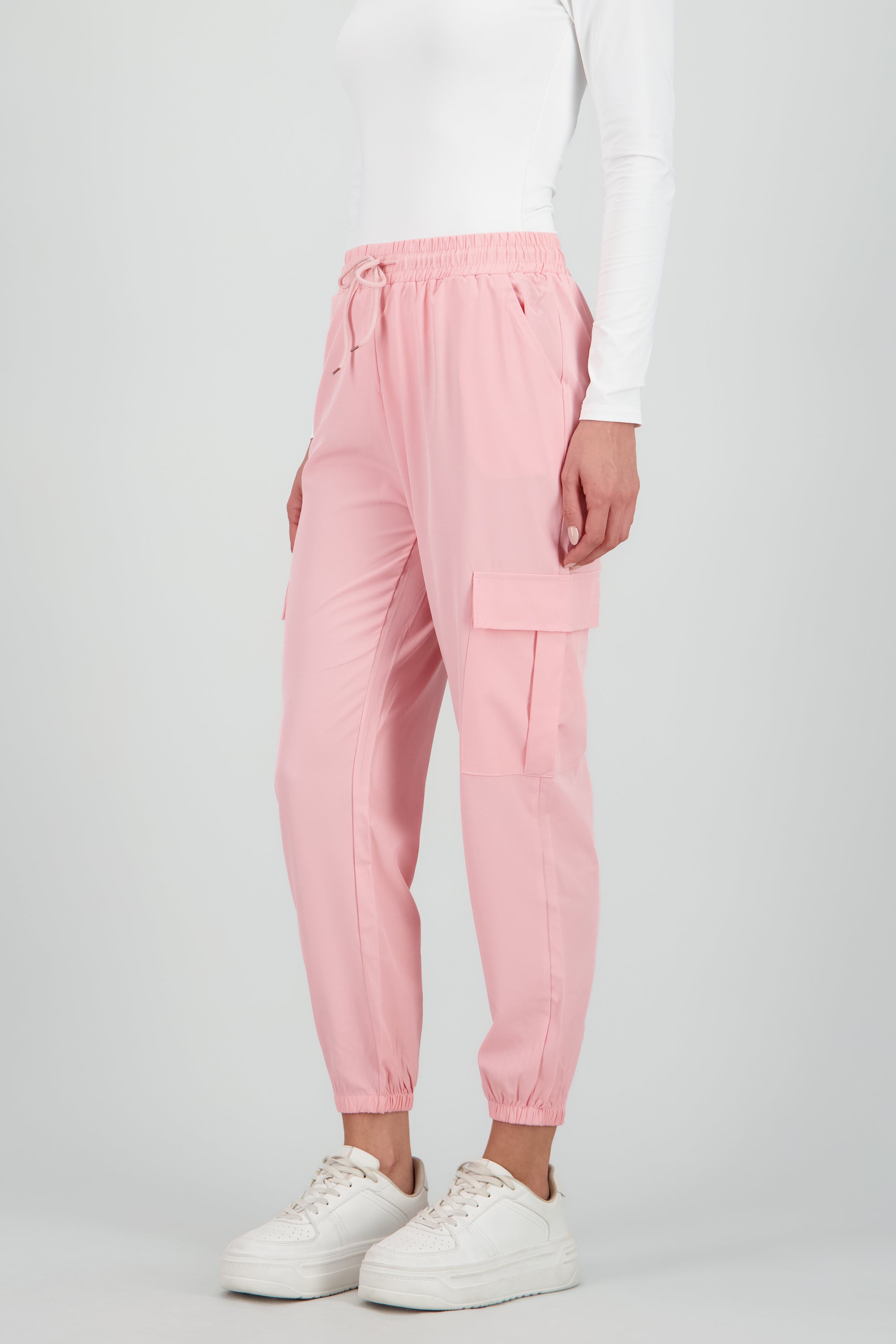Pantalón Cargo Monocolor Bolsas ROSA PASTEL