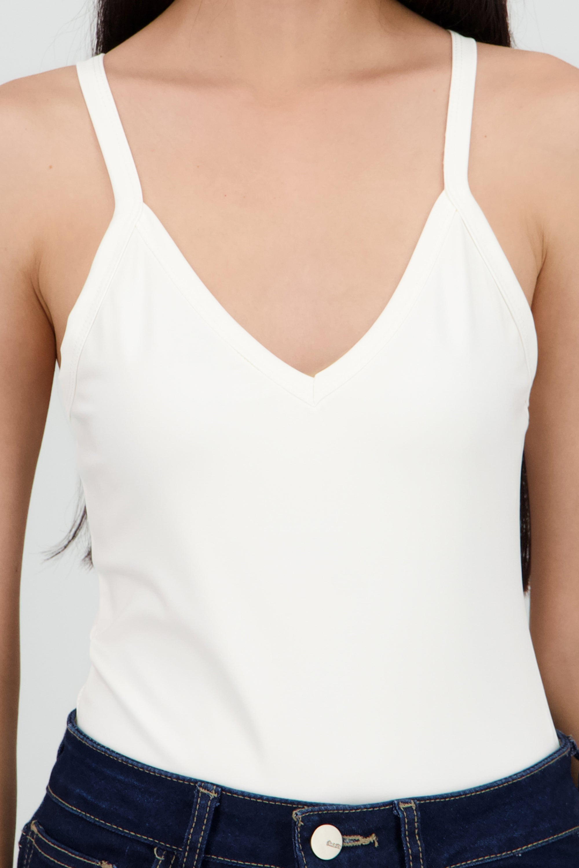 Bodysuit liso escote en v BLANCO