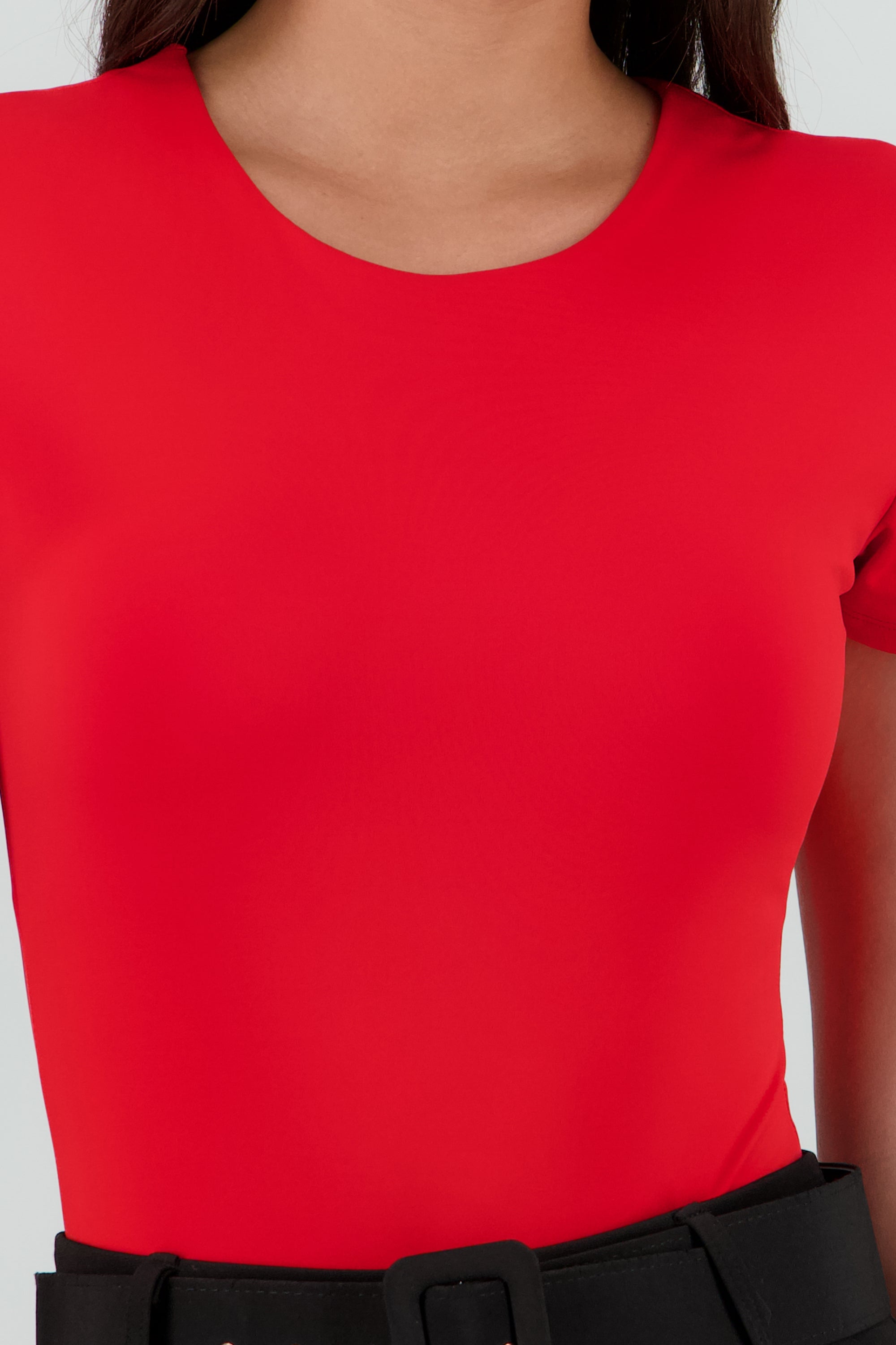 Bodysuit manga corta cuello redondo ROJO