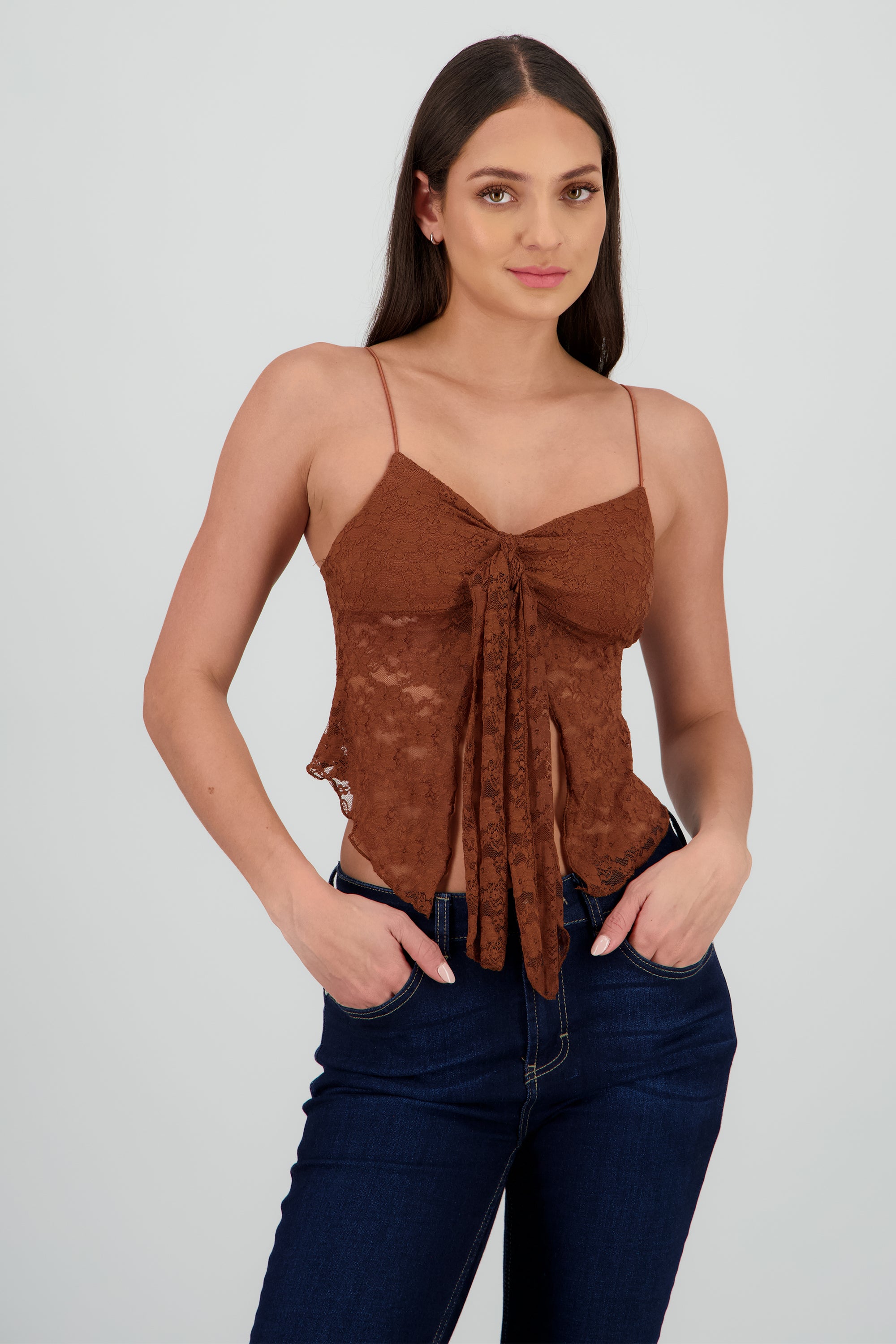 Top encaje nudo CAFE