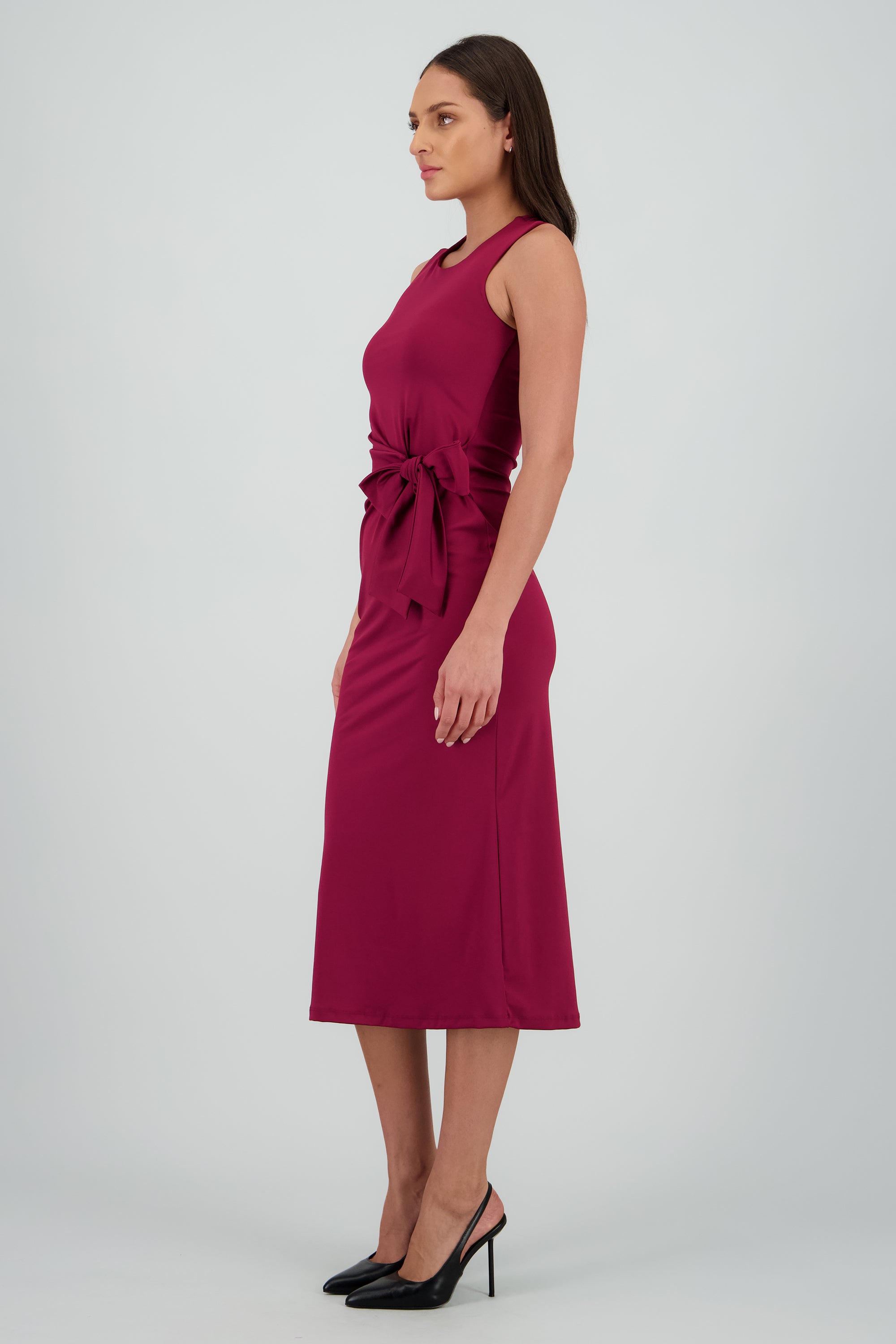 Maxi vestido nudo VINO