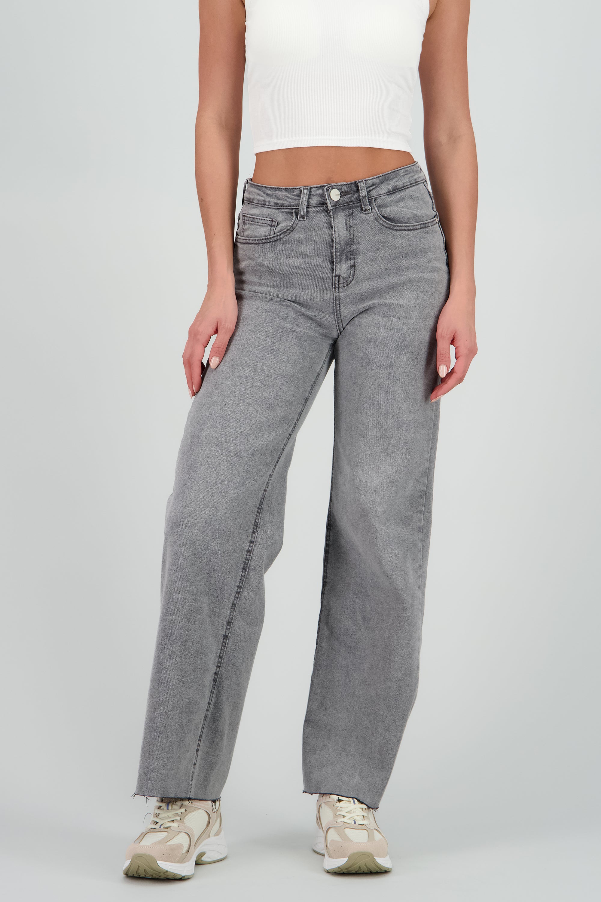 Jeans wide leg confort GRIS OBSCURO