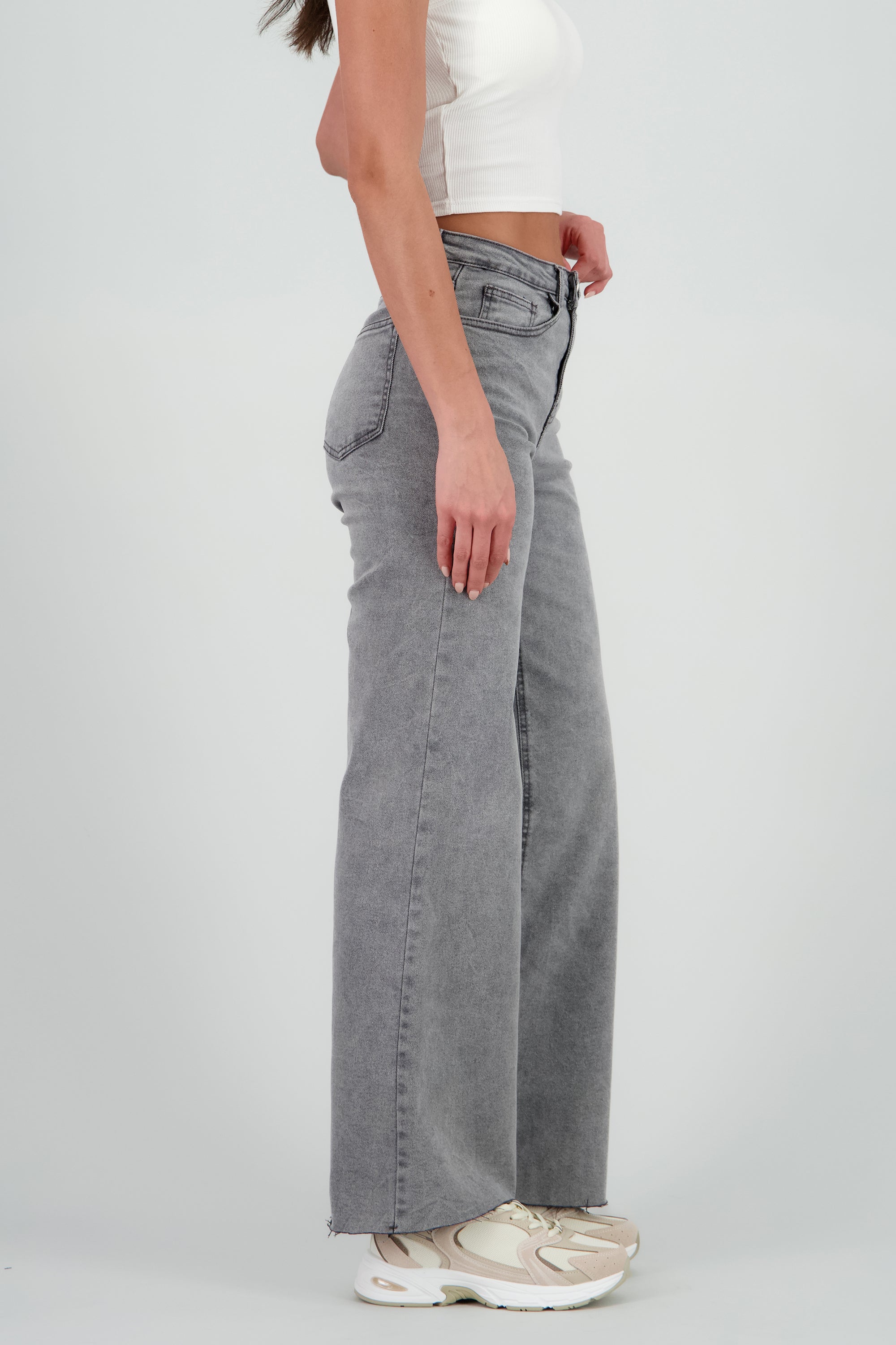 Jeans wide leg confort GRIS OBSCURO